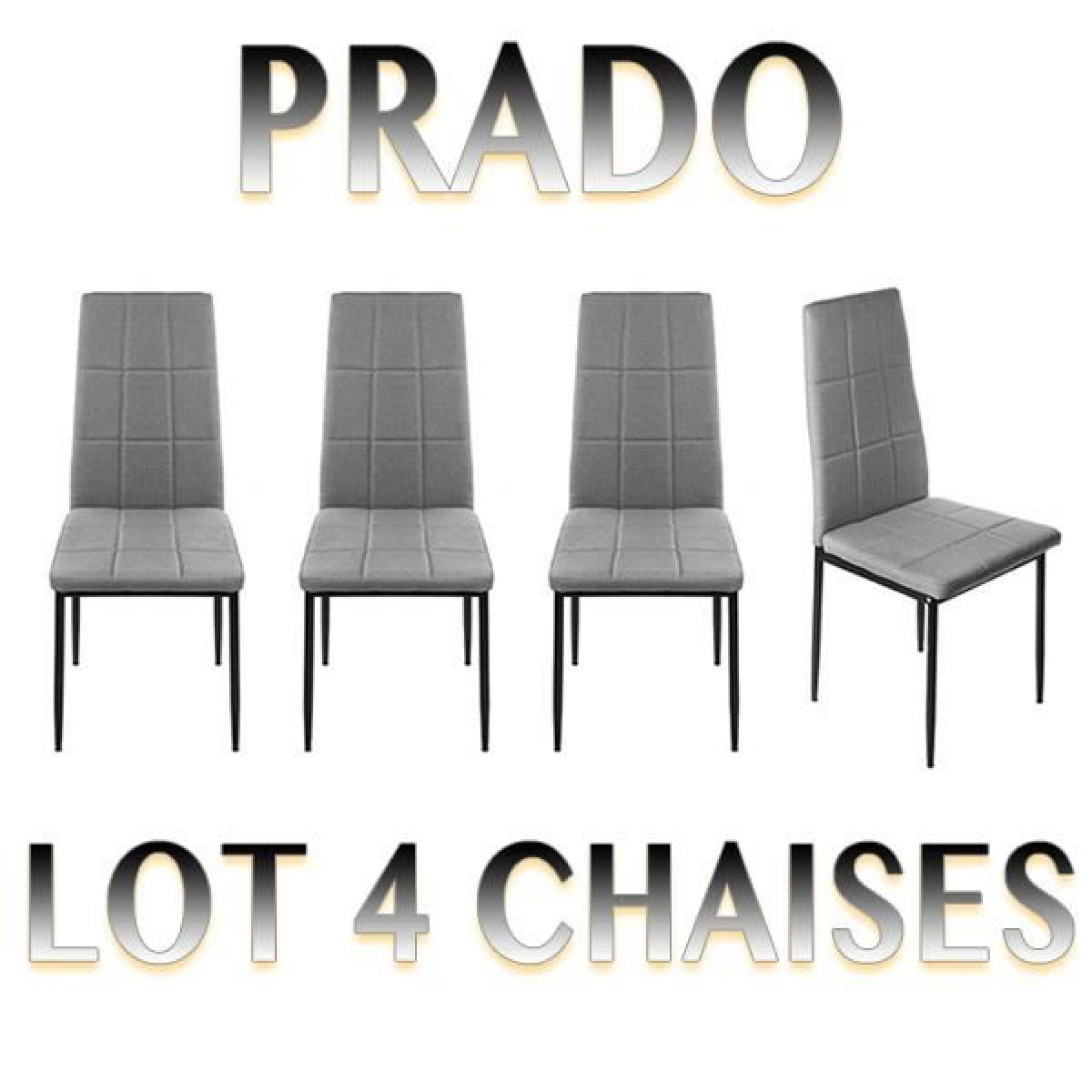Lot de 4 belles chaises design PRADO Grises design contemporain  salle conférence maison