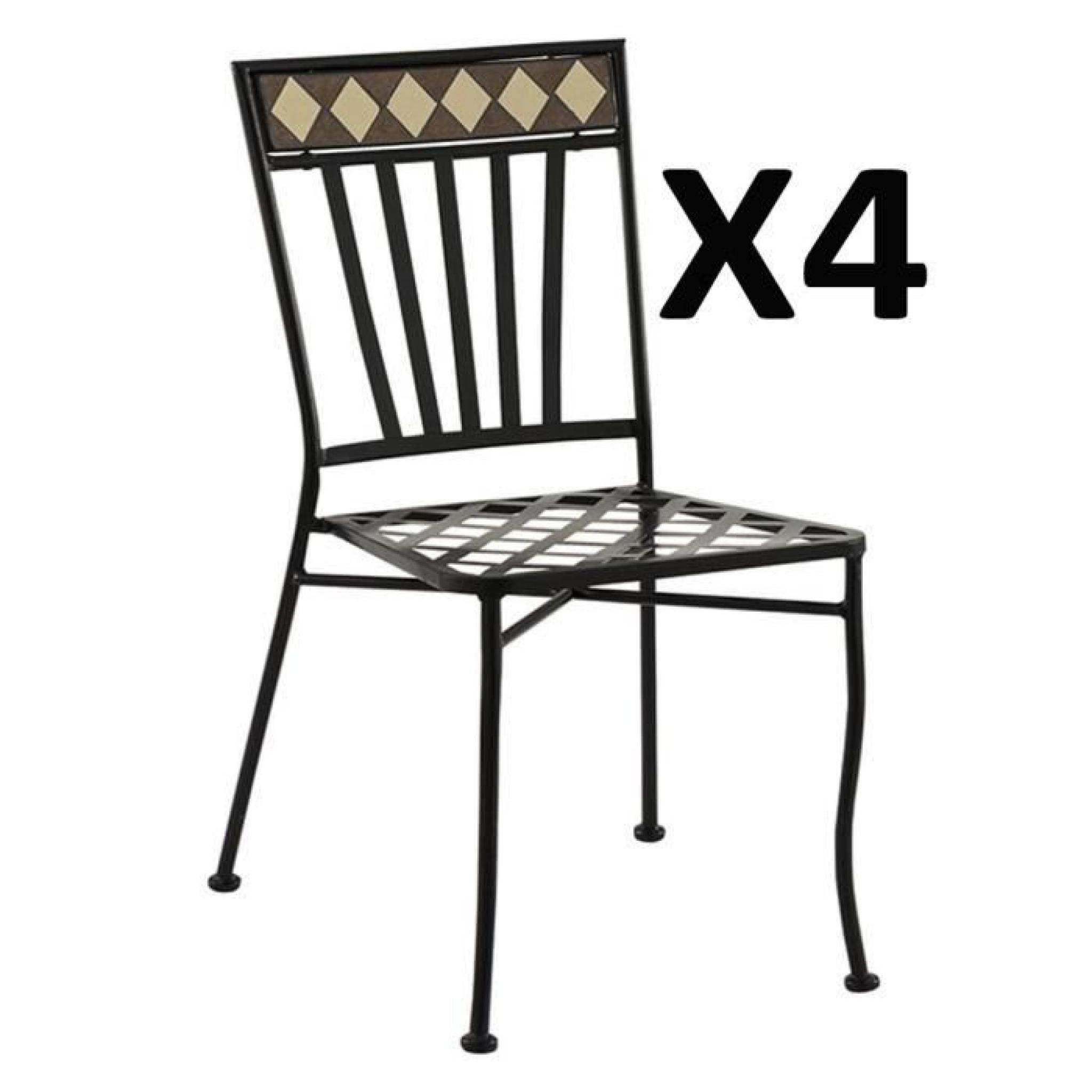 Lot de 4 Chaise empilables Margot en acier, 41 x 53 x 90 cm