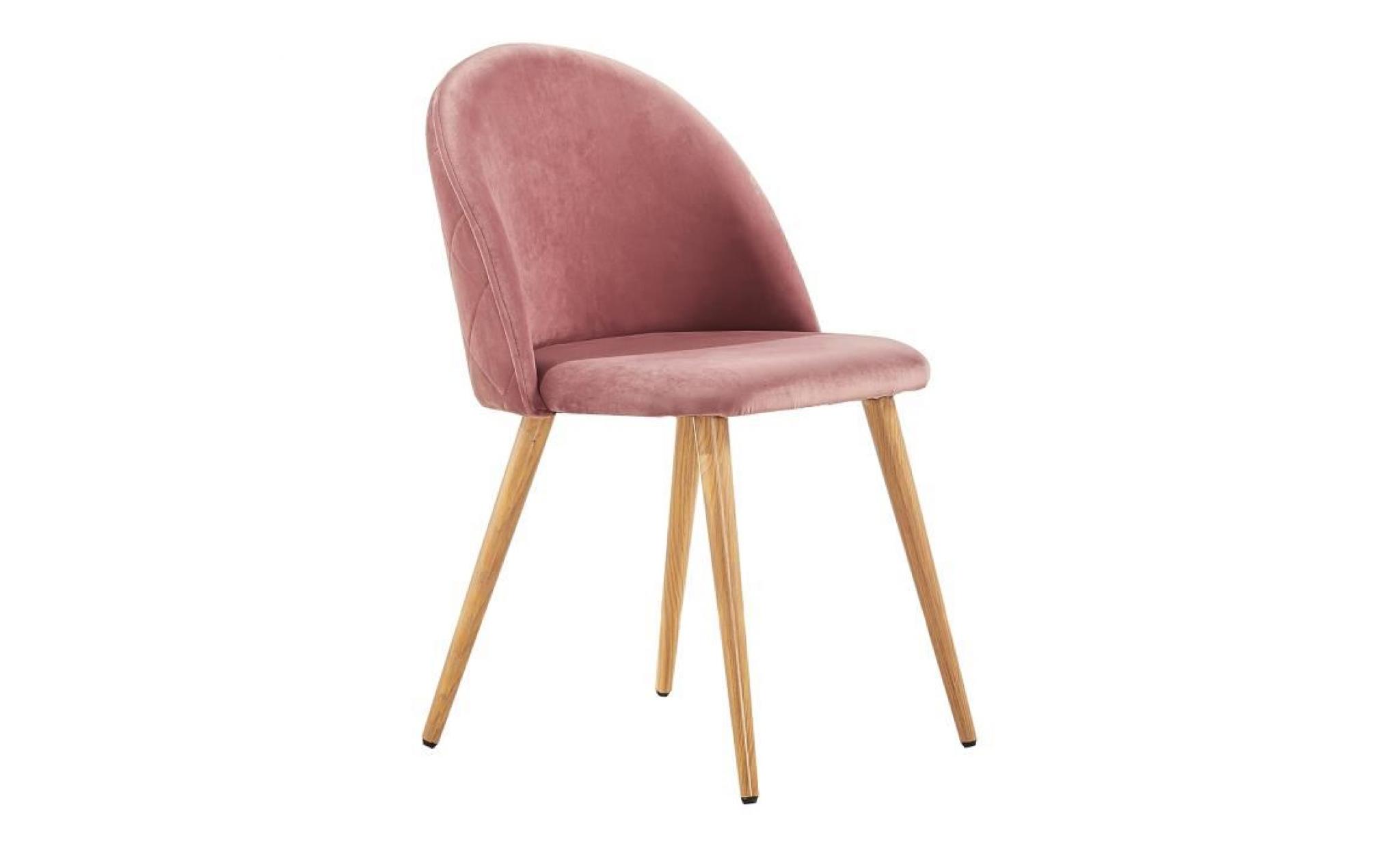 lot de 4 chaise rose provence velour design retro, de salle a manger , salon,chambre et dressing ,cuisine et petit déjeuner,bureau pas cher