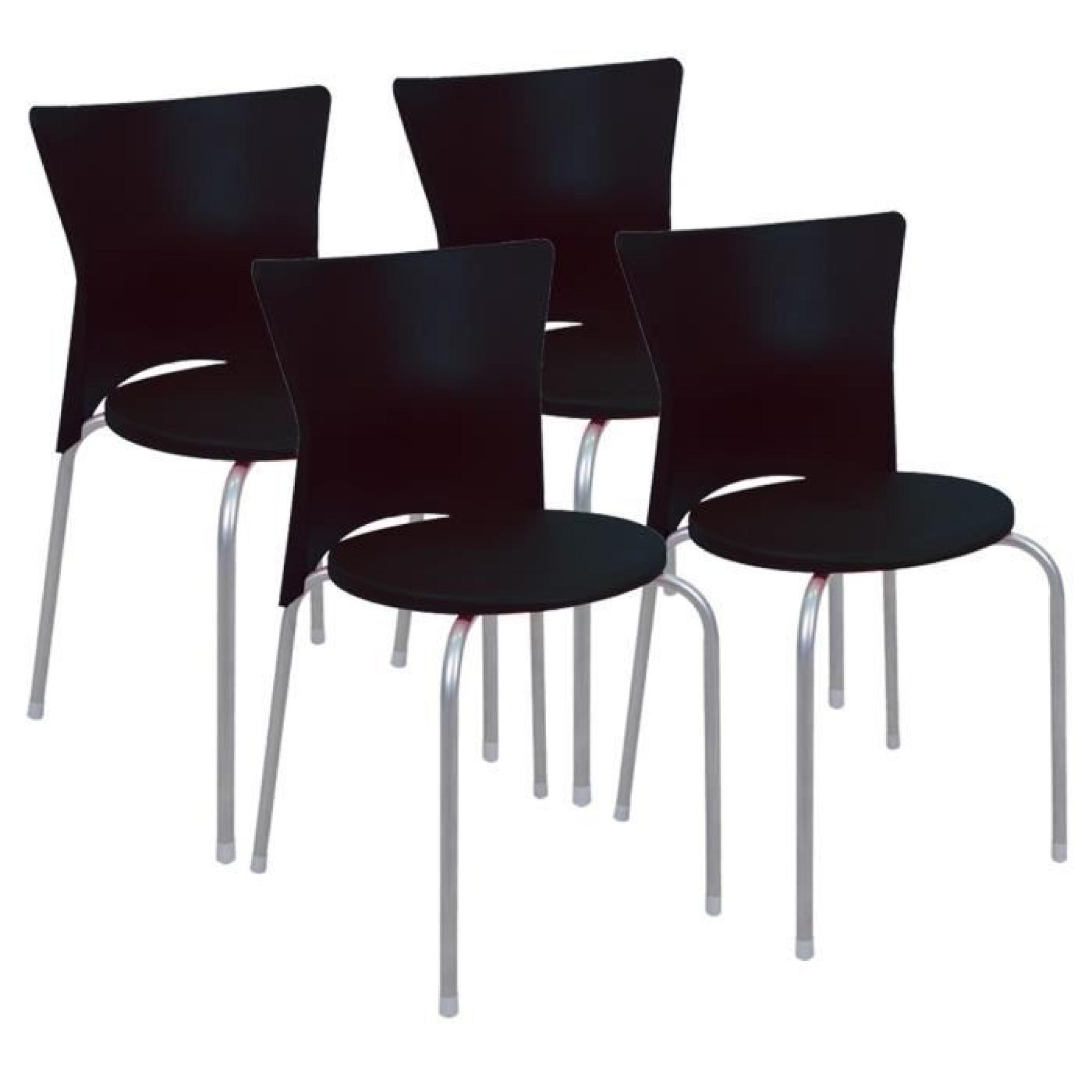 STUDIO Lot de 4 chaises de salle à manger 45x46x76 cm - Noir