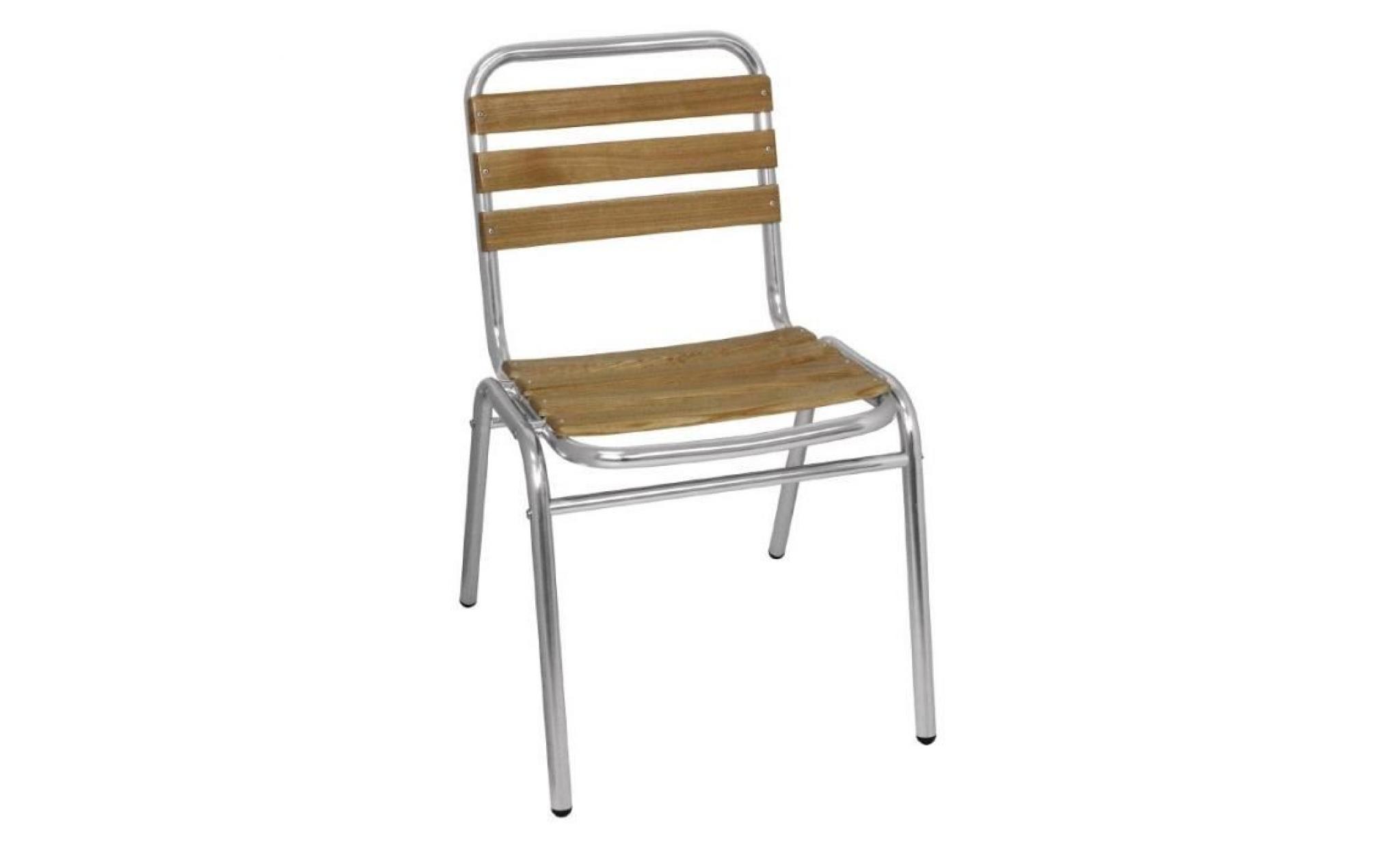 lot de 4 chaises bistro frêne et aluminium