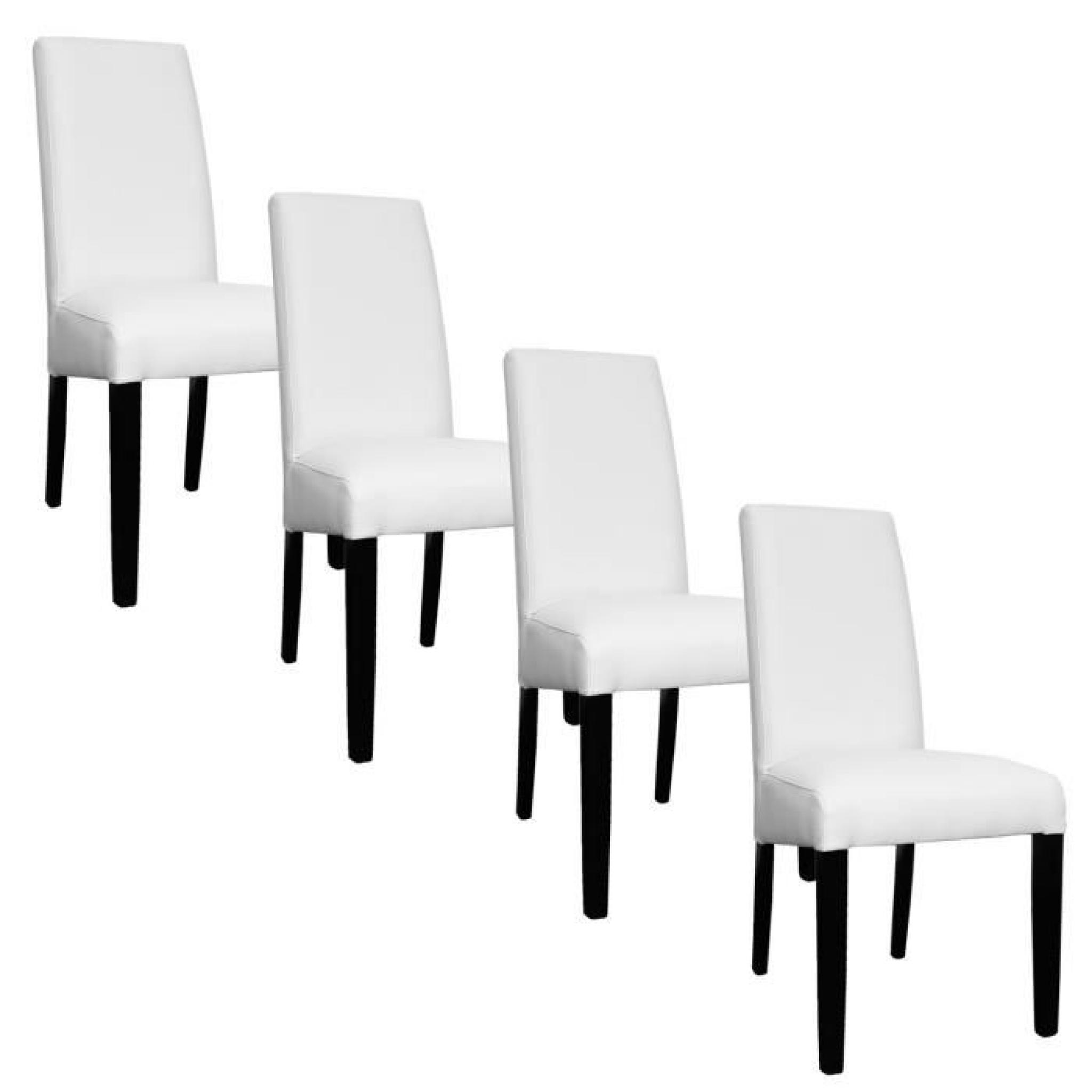 Lot de 4 chaises blanche MUKA