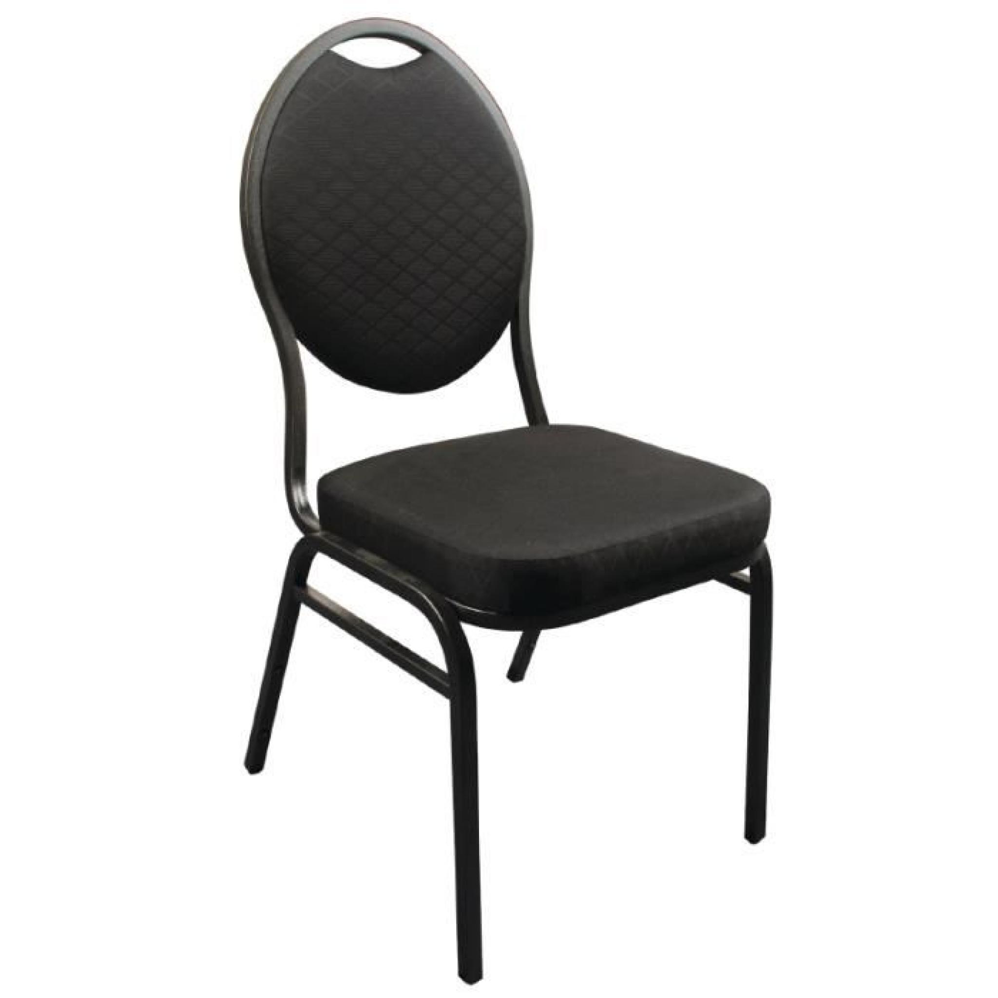 Lot de 4 chaises de banquet avec dossier ovale coloris noir
