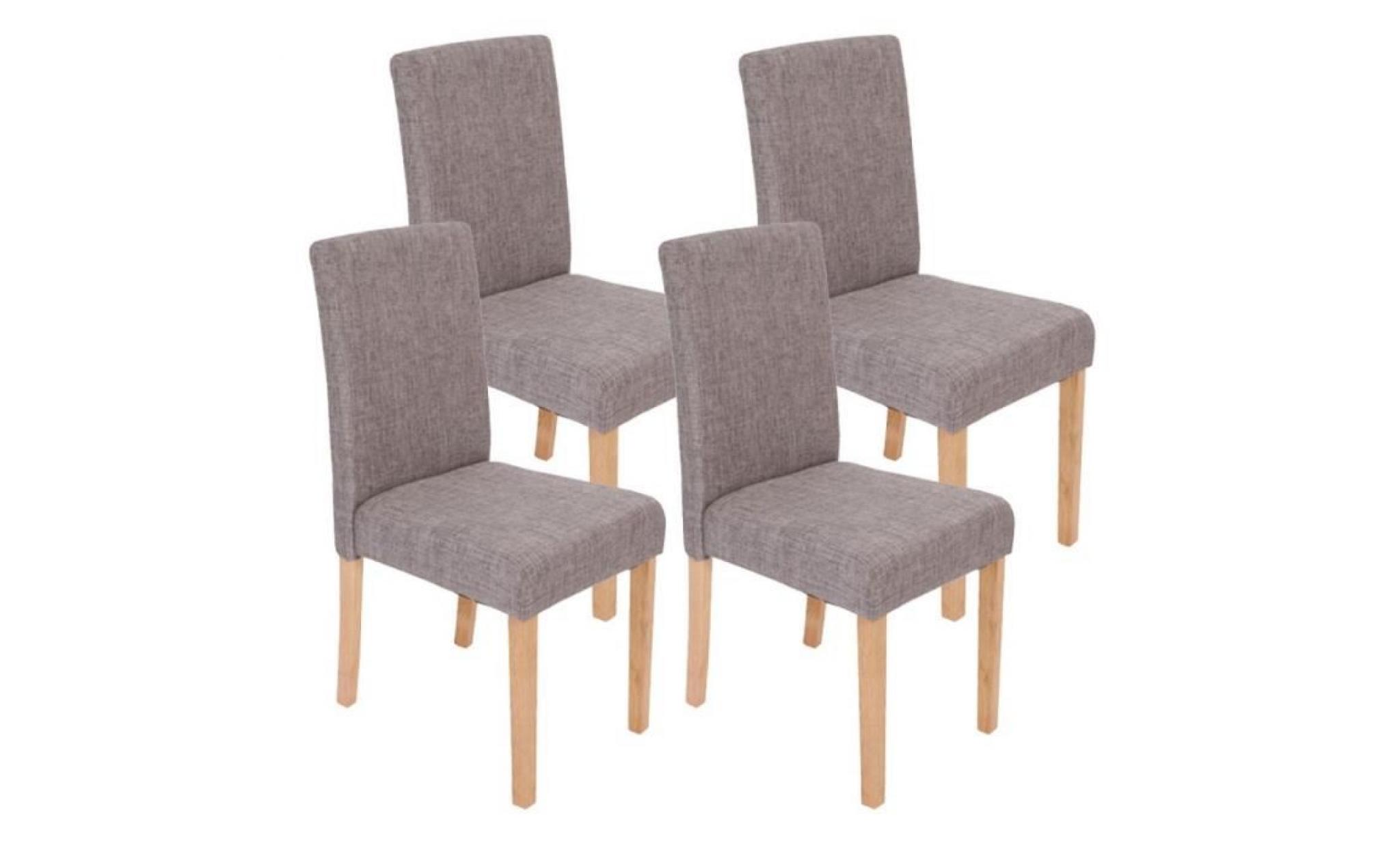 Lot de 4 chaises de salle à manger en tissu gris pieds clairs CDS04118