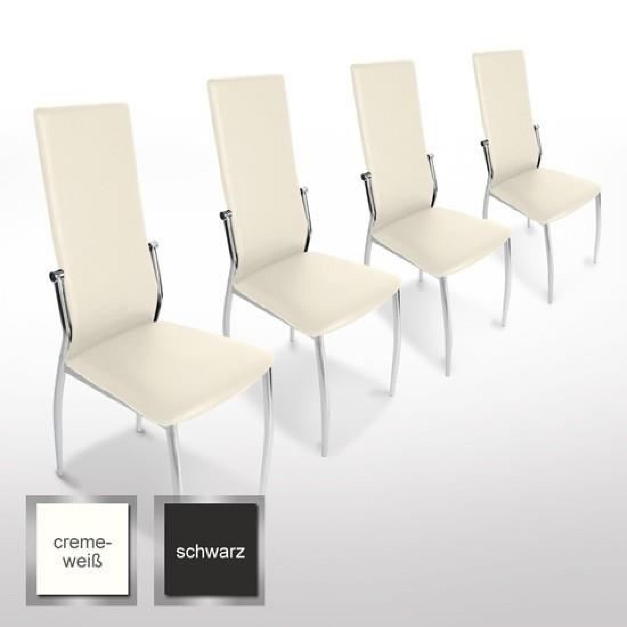 Lot de 4 chaises de salle à manger (EZSTL04-2) noir.