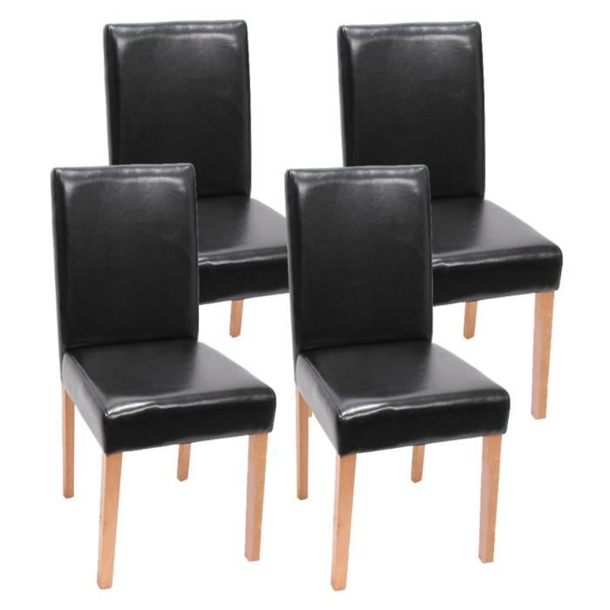 Lot de 4 chaises de salle à manger noir avec pi...