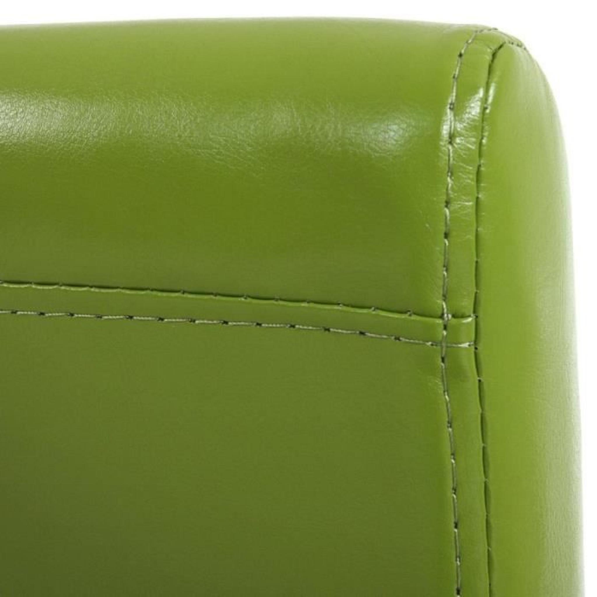 Lot de 4 chaises de salle à manger simili-cuir vert pieds clairs CDS04131 pas cher