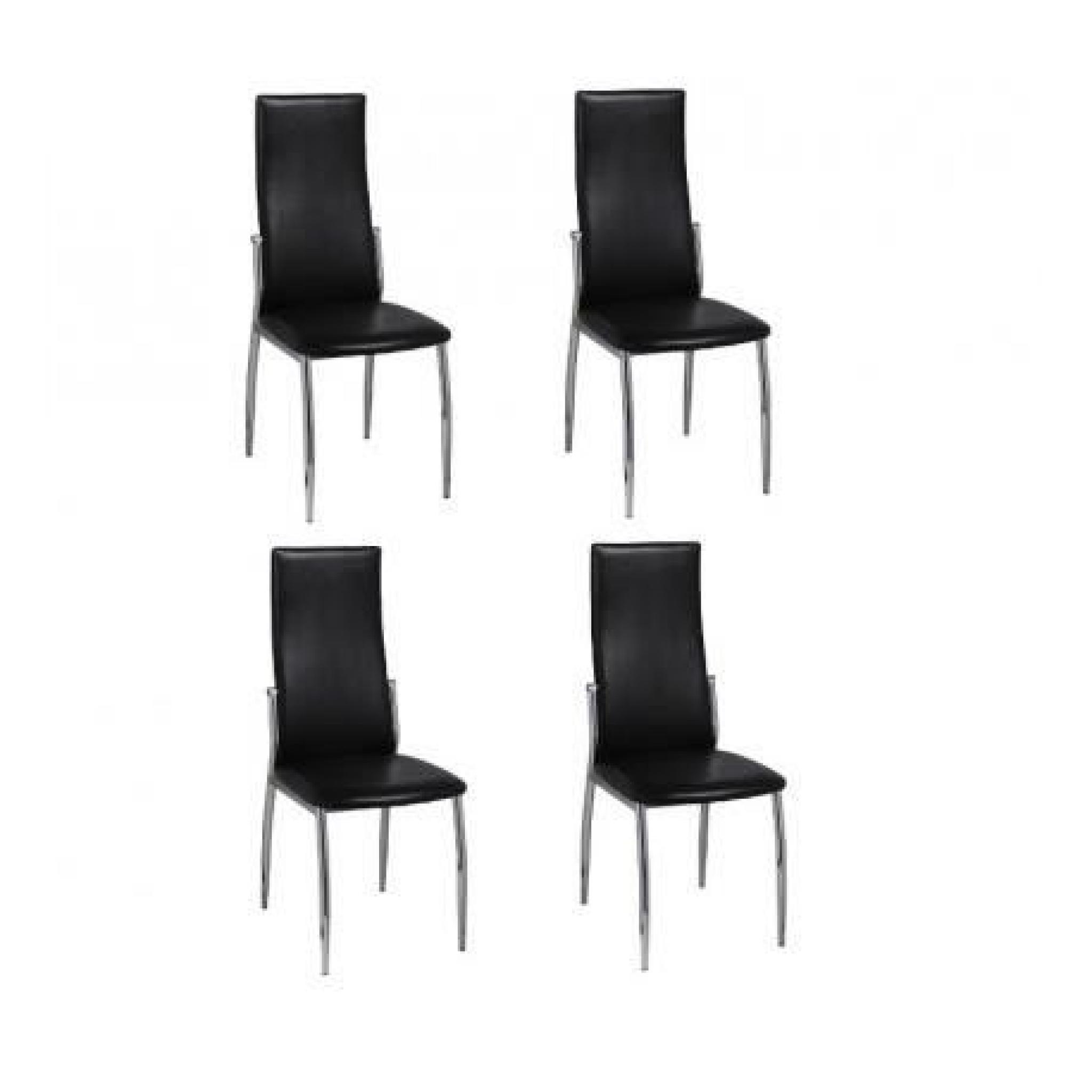 Lot de 4 chaises de salon modernes (Noir) Maja+