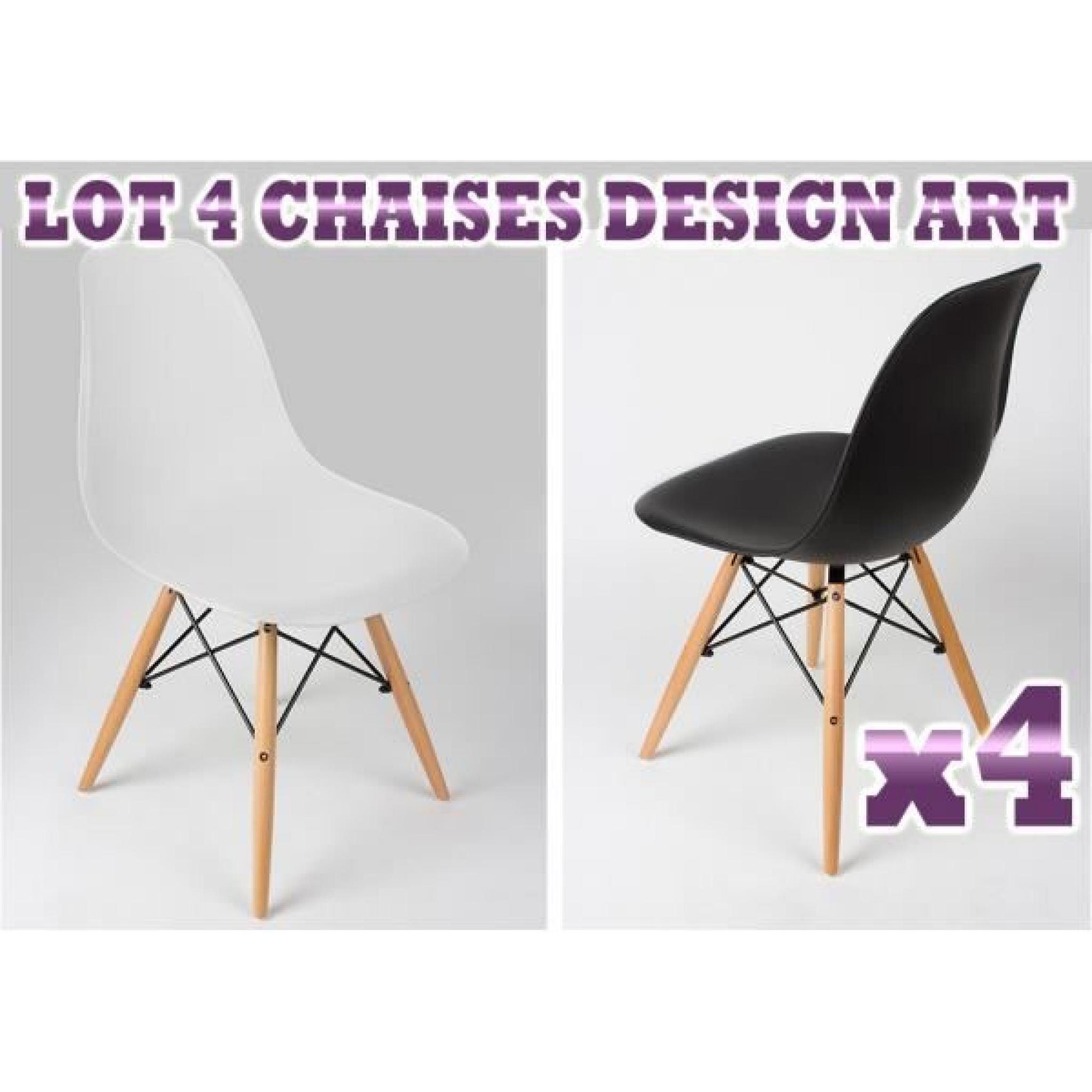 Lot de 4 chaises Design ART Noirs super qualité
