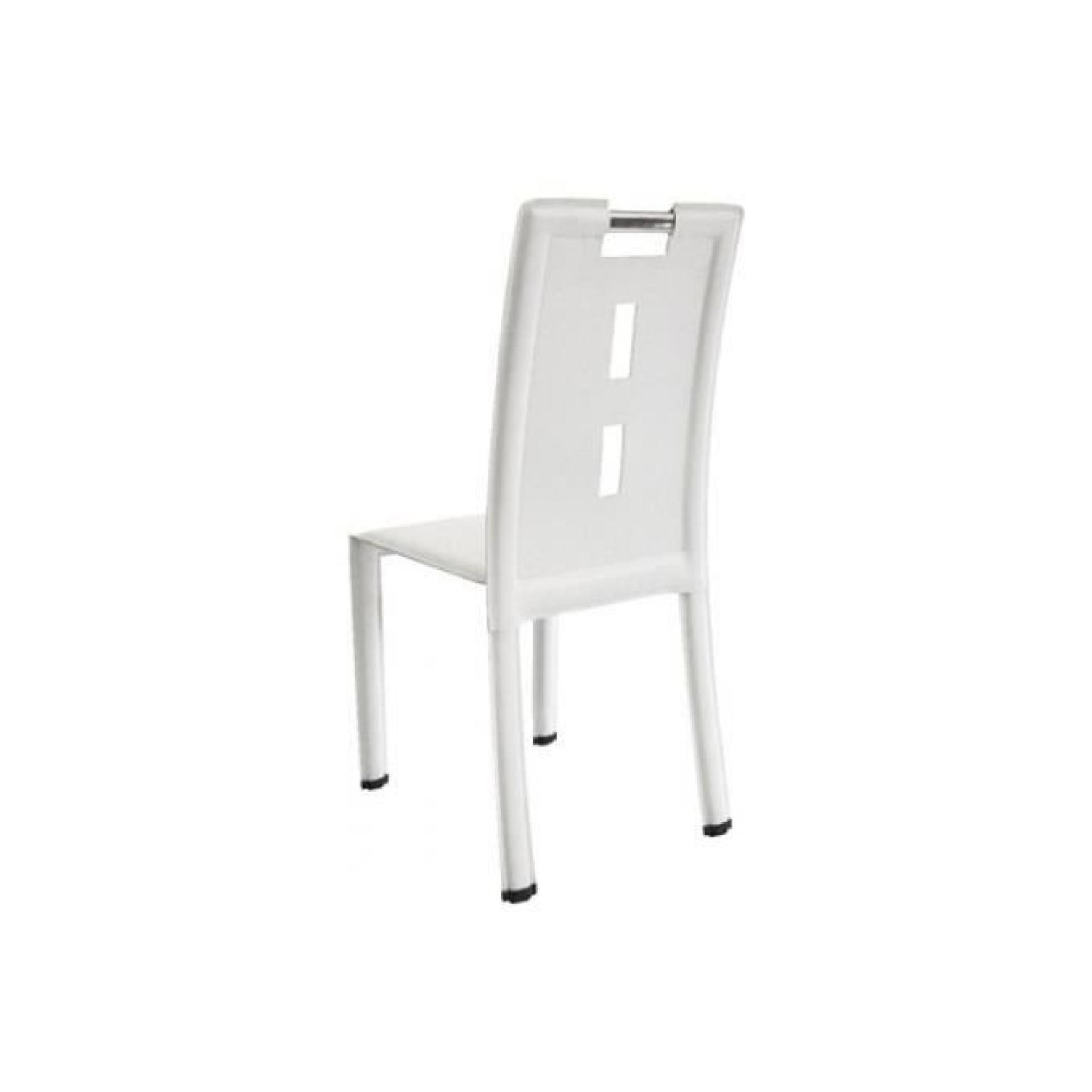 Lot de 4 chaises design blanches Grazia pas cher
