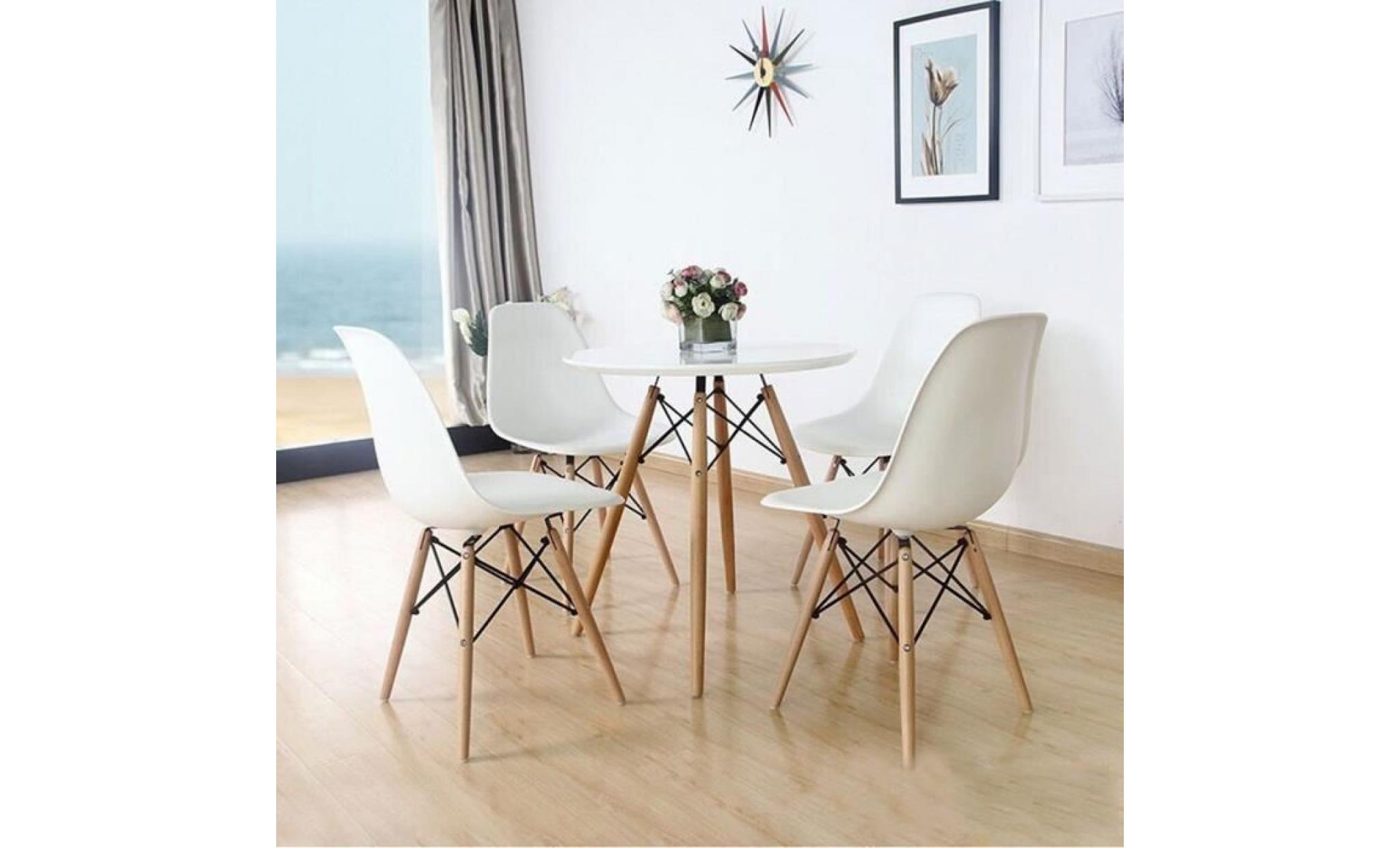 lot de 4 chaises design scandinave blanches pas cher