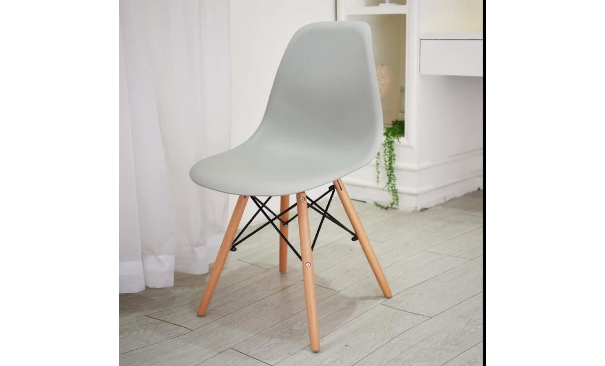 lot de 4 chaises design scandinave gris clair pas cher