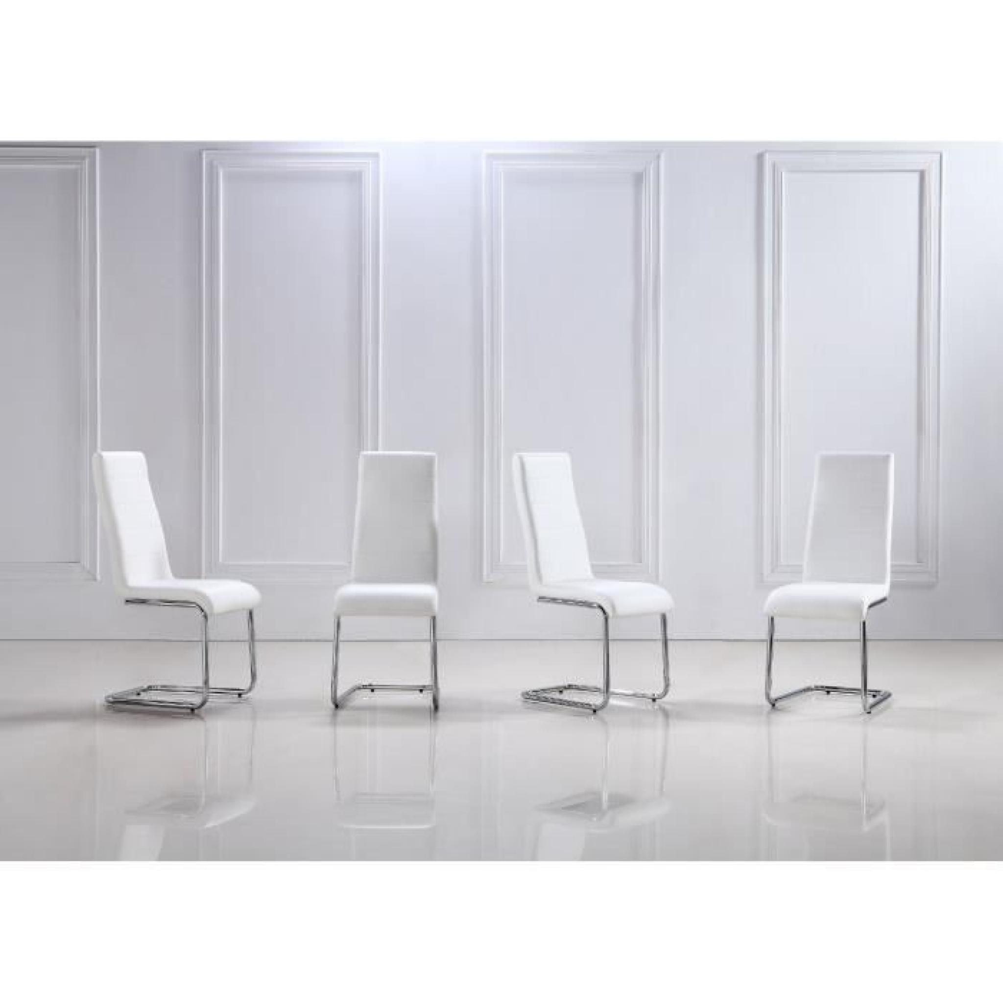 Lot de 4 chaises design en similicuir BLANC / S5