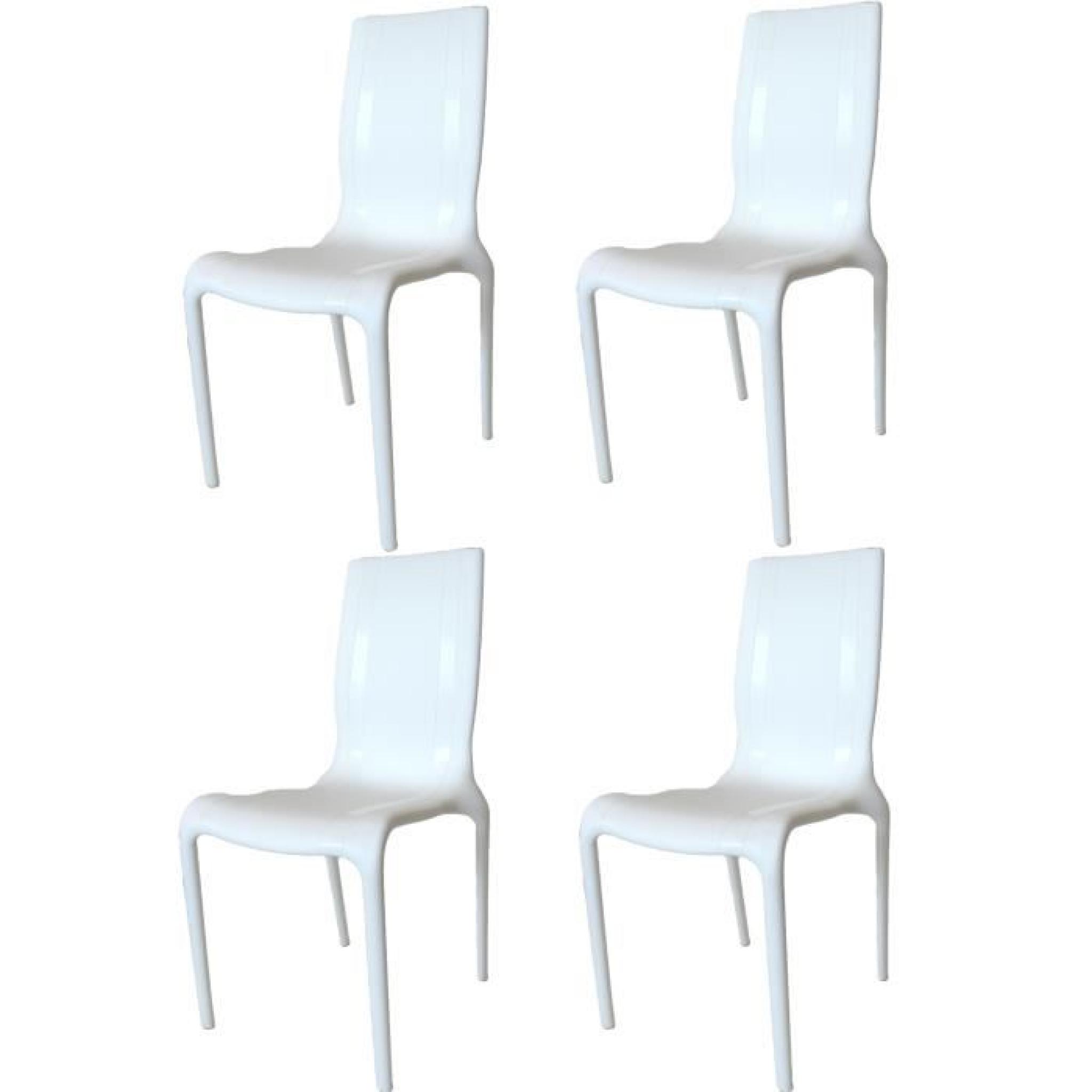Lot de 4 Chaises design Maka - Blanc