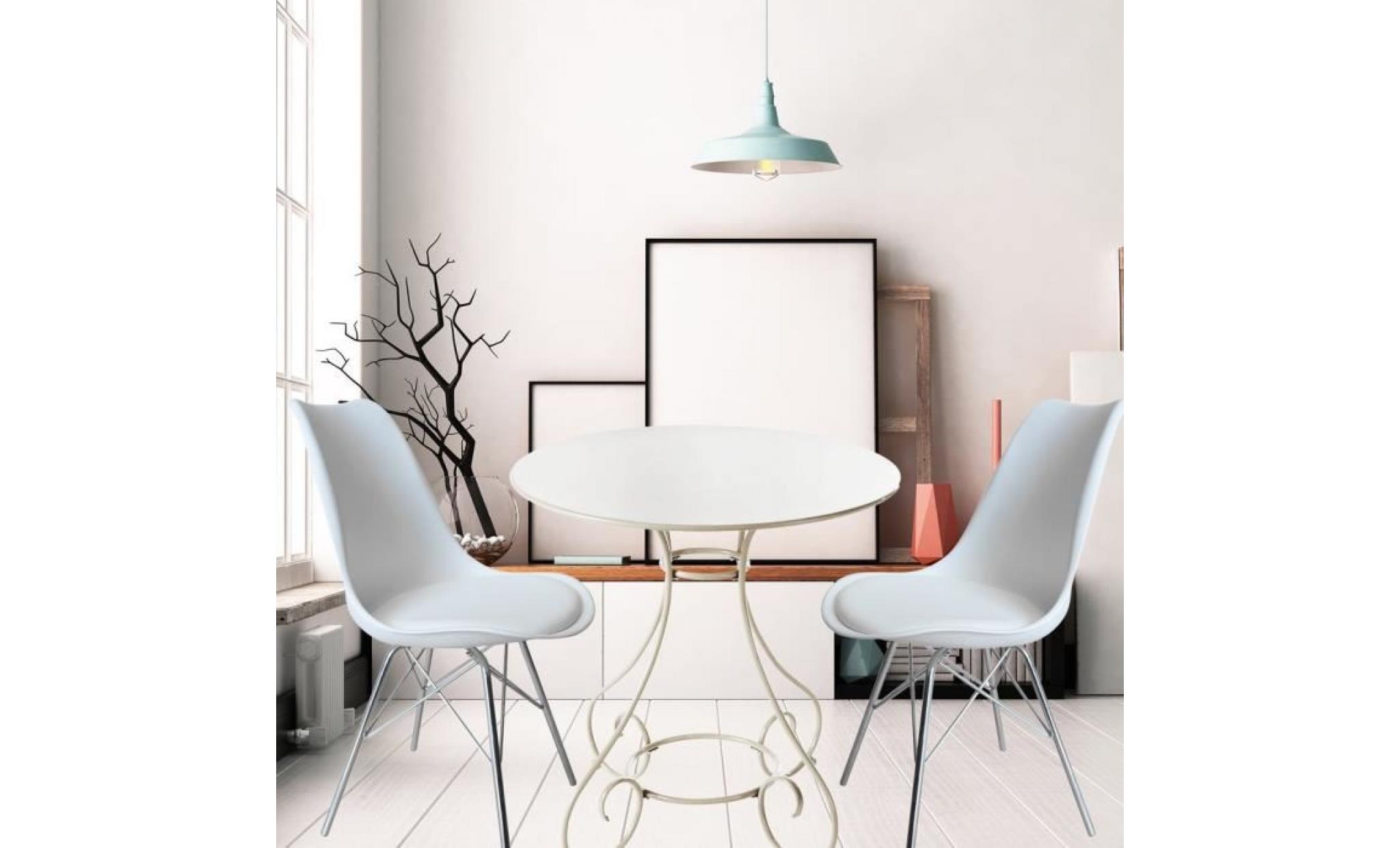 lot de 4 chaises design scandinave avec pieds en métal pour salle À manger   blanc
