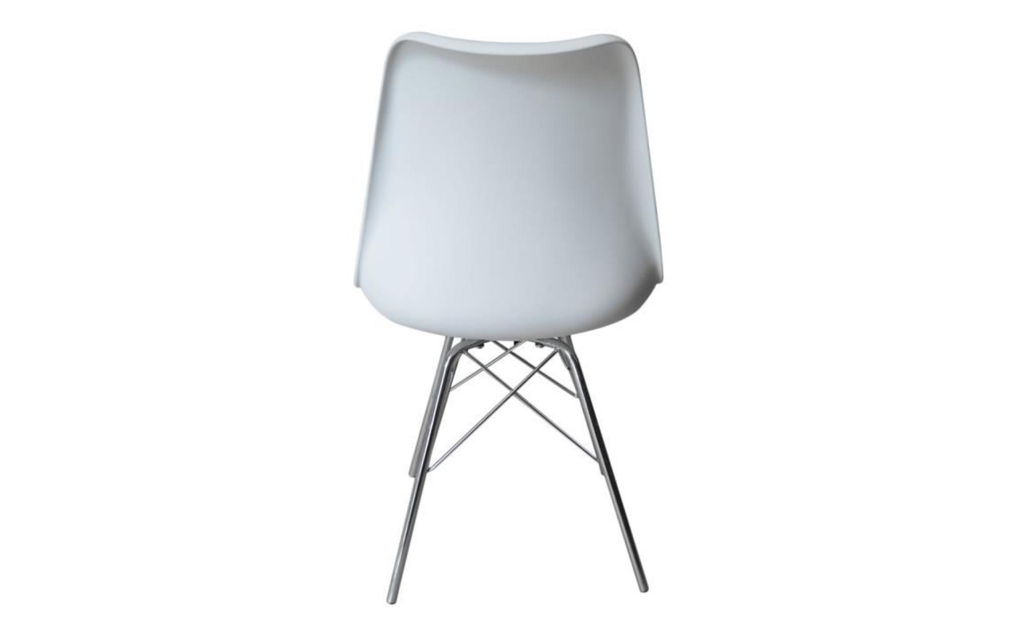 lot de 4 chaises design scandinave avec pieds en métal pour salle À manger   blanc pas cher