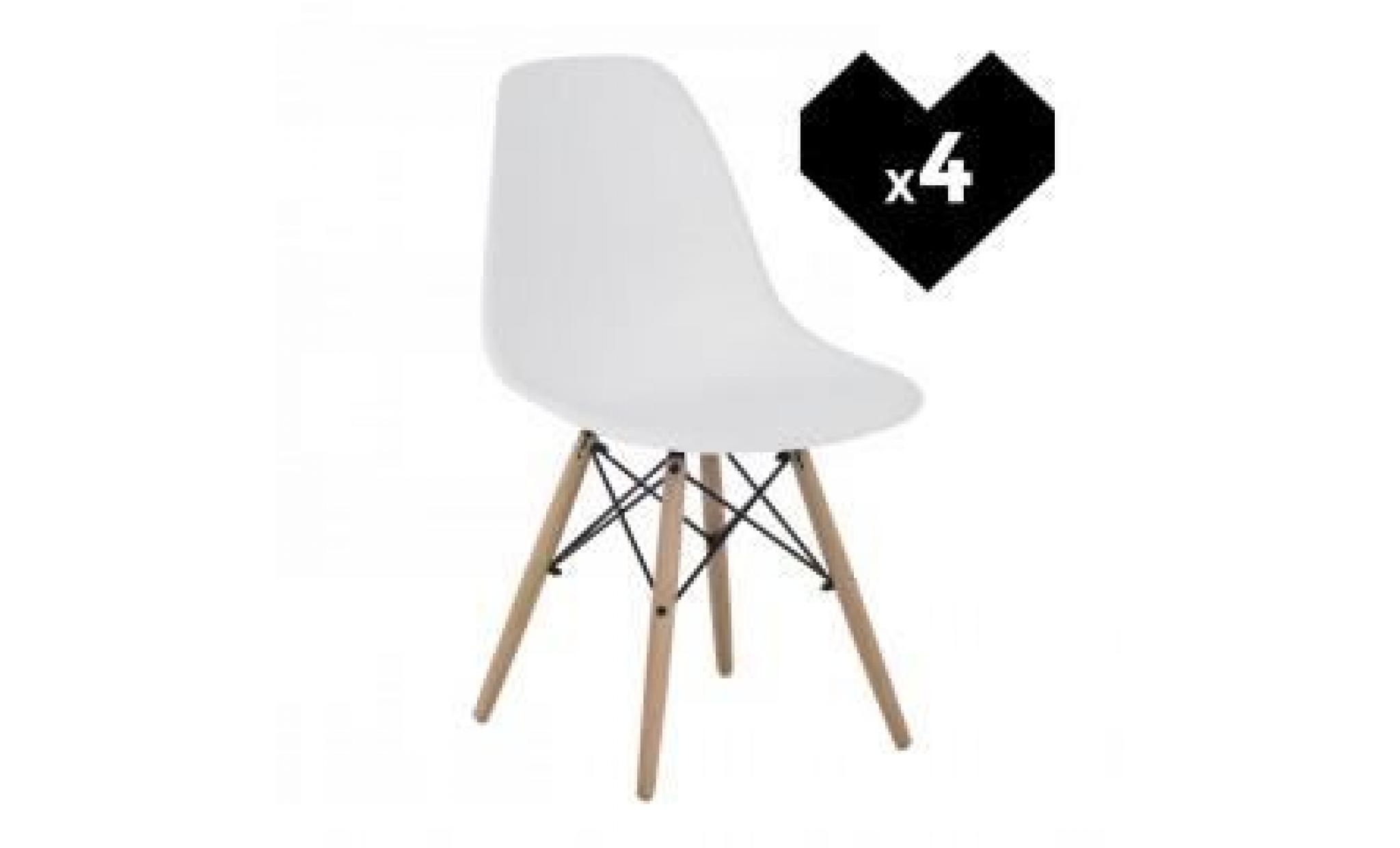 lot de 4 chaises design scandinave ims cobalto bois foncé pas cher