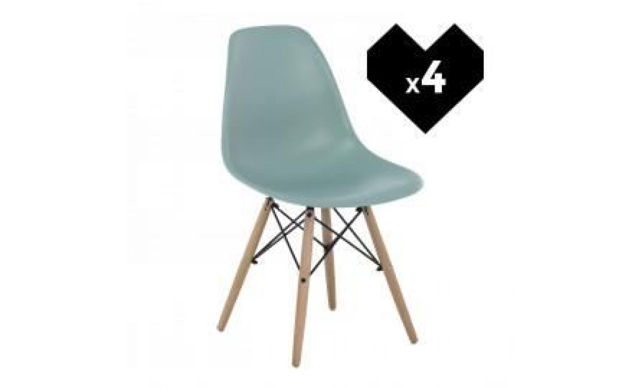 lot de 4 chaises design scandinave ims cobalto bois foncé pas cher