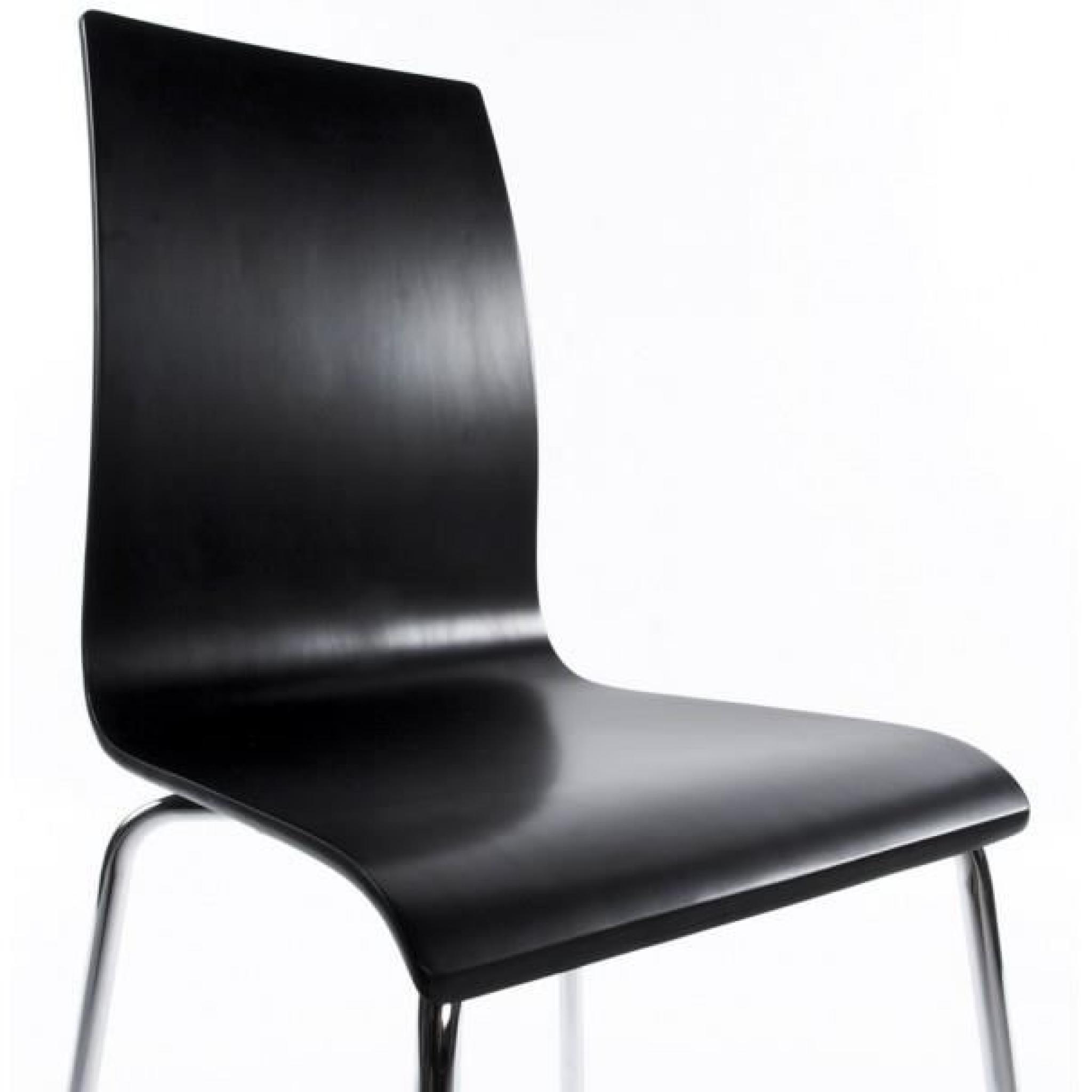 Lot de 4 chaises design Spirit Noir pas cher