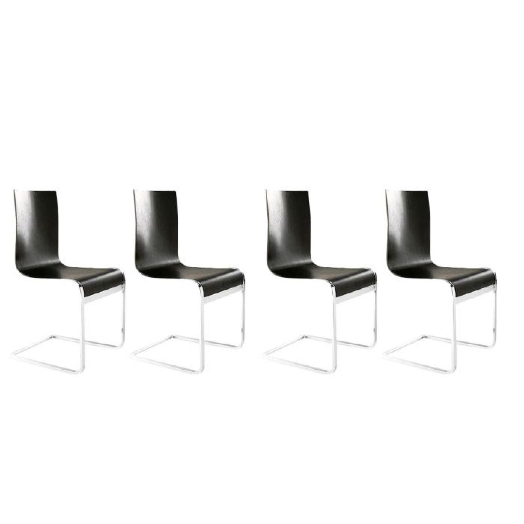 Lot de 4 chaises design YEM Wengé