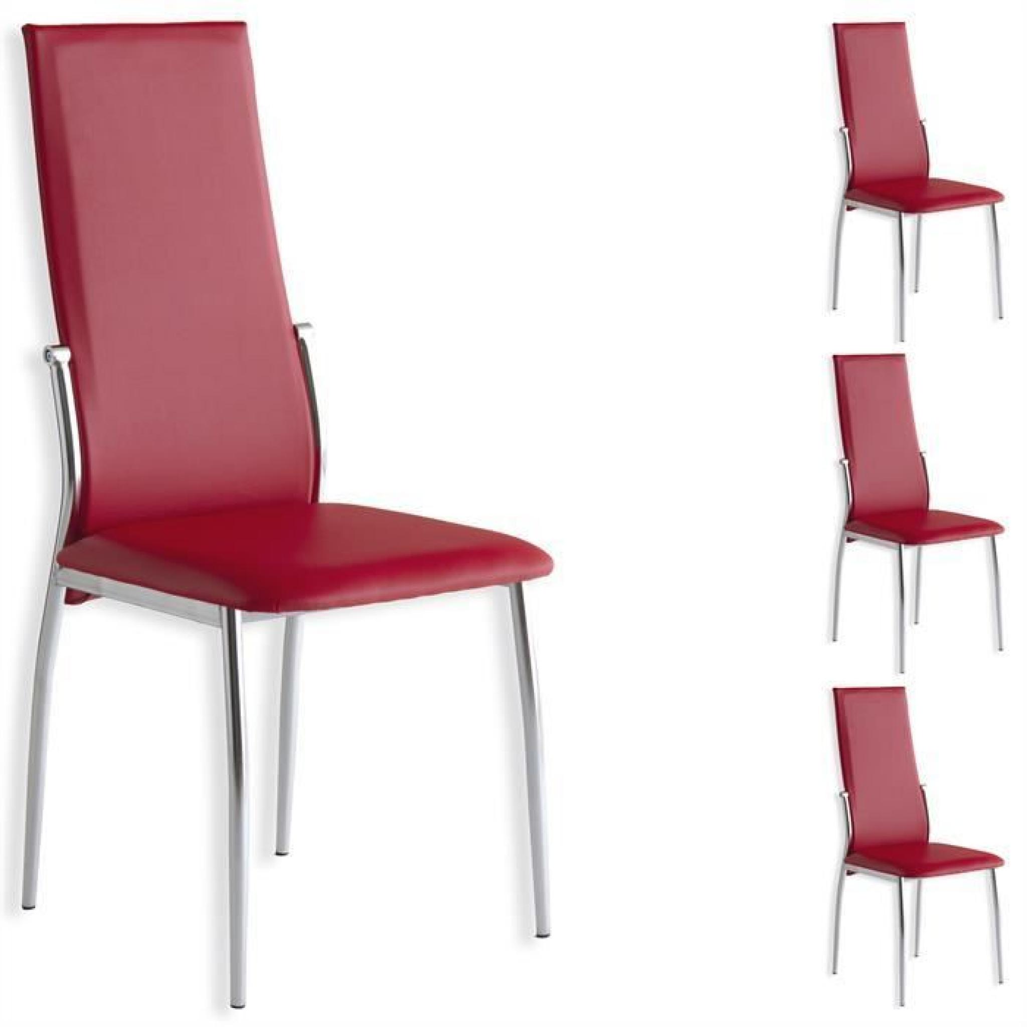 Lot de 4 chaises DORIS, rouge