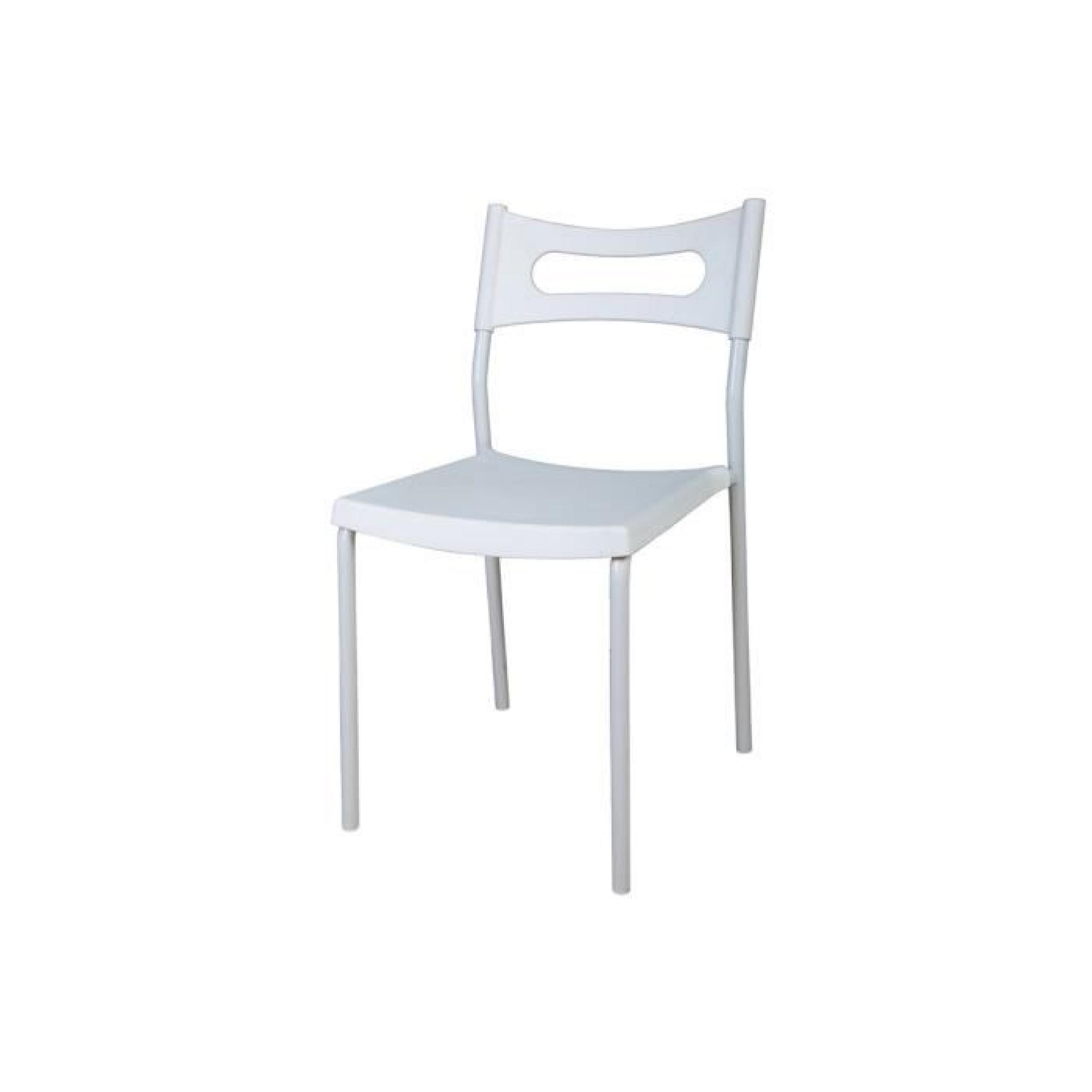 Lot de 4 chaises empilables blanches / Polypropylène CAPIATA