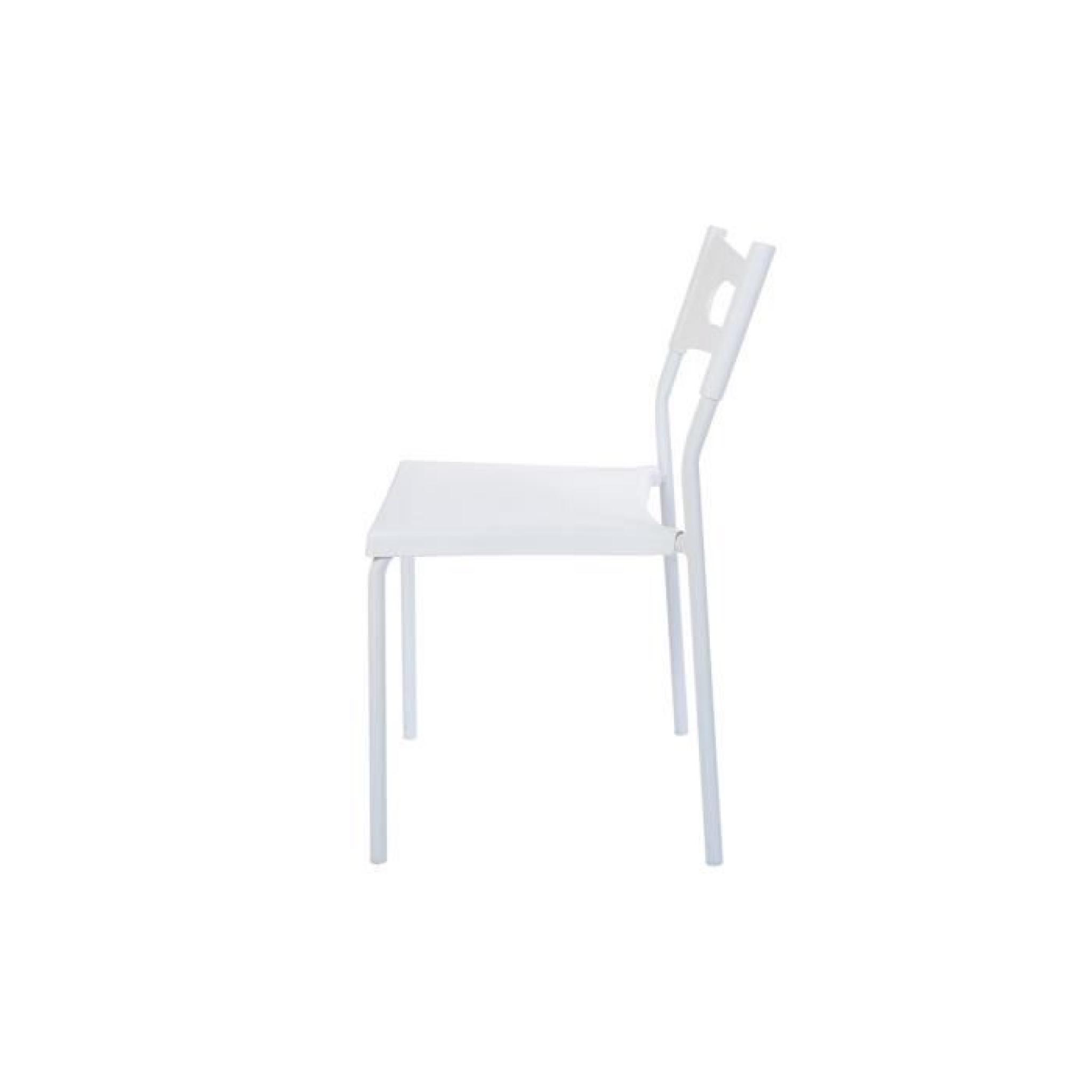 Lot de 4 chaises empilables blanches / Polypropylène CAPIATA pas cher