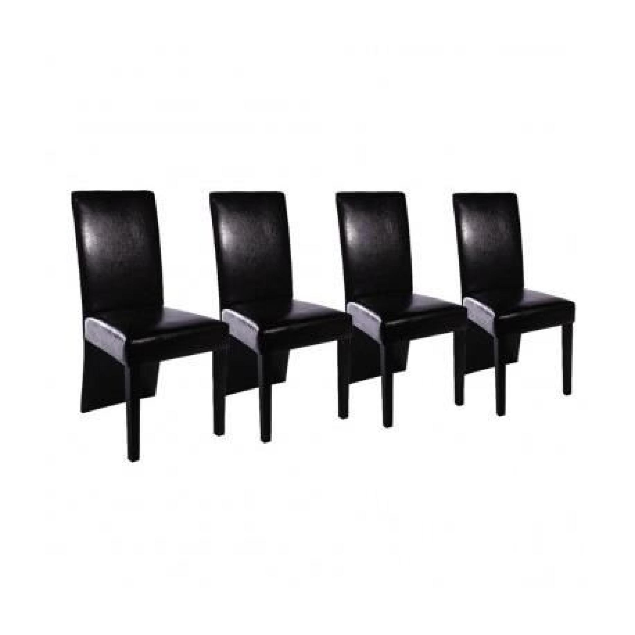 Lot de 4 Chaises en bois modernes (noir) Maja+ pas cher