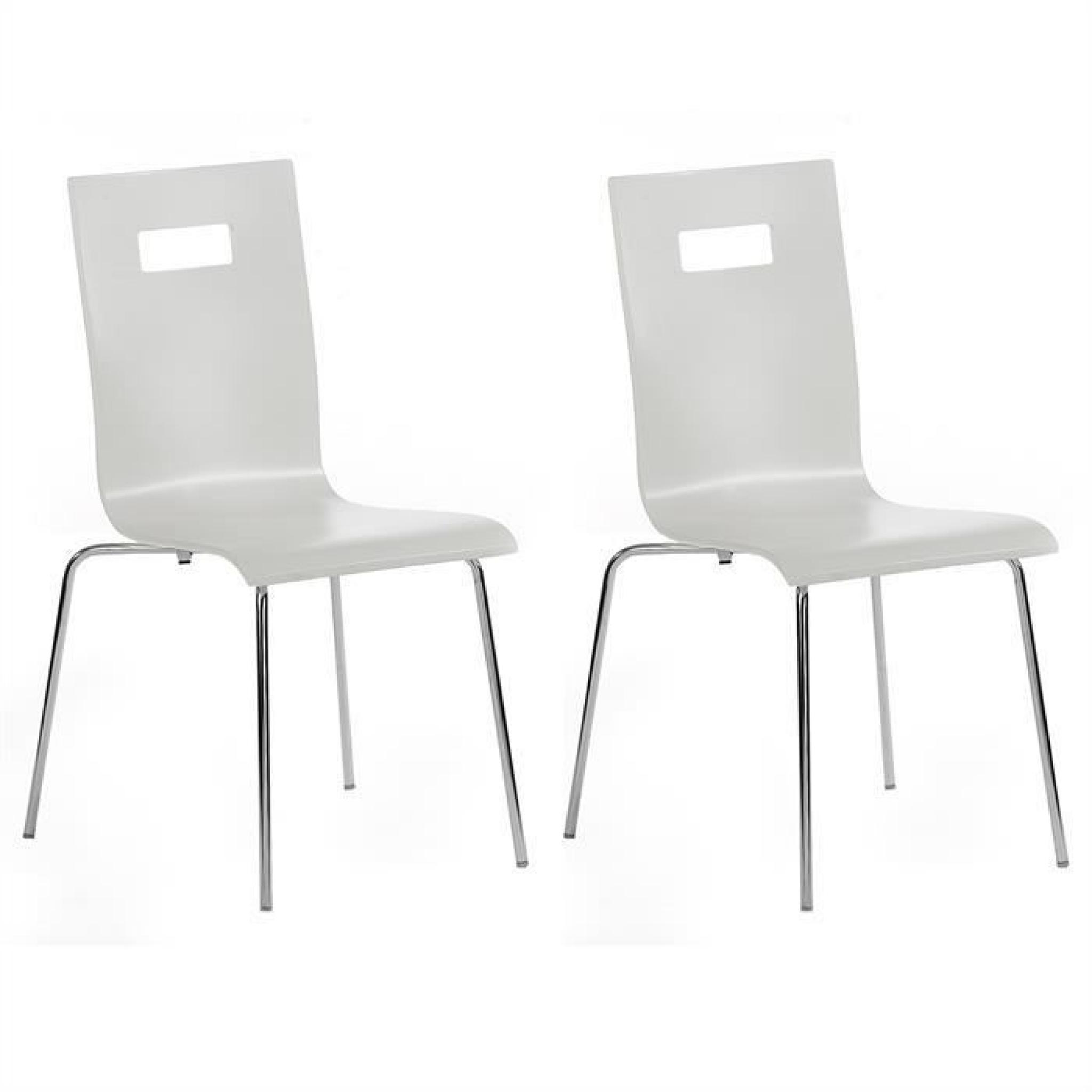 Lot de 4 chaises, laqué blanc