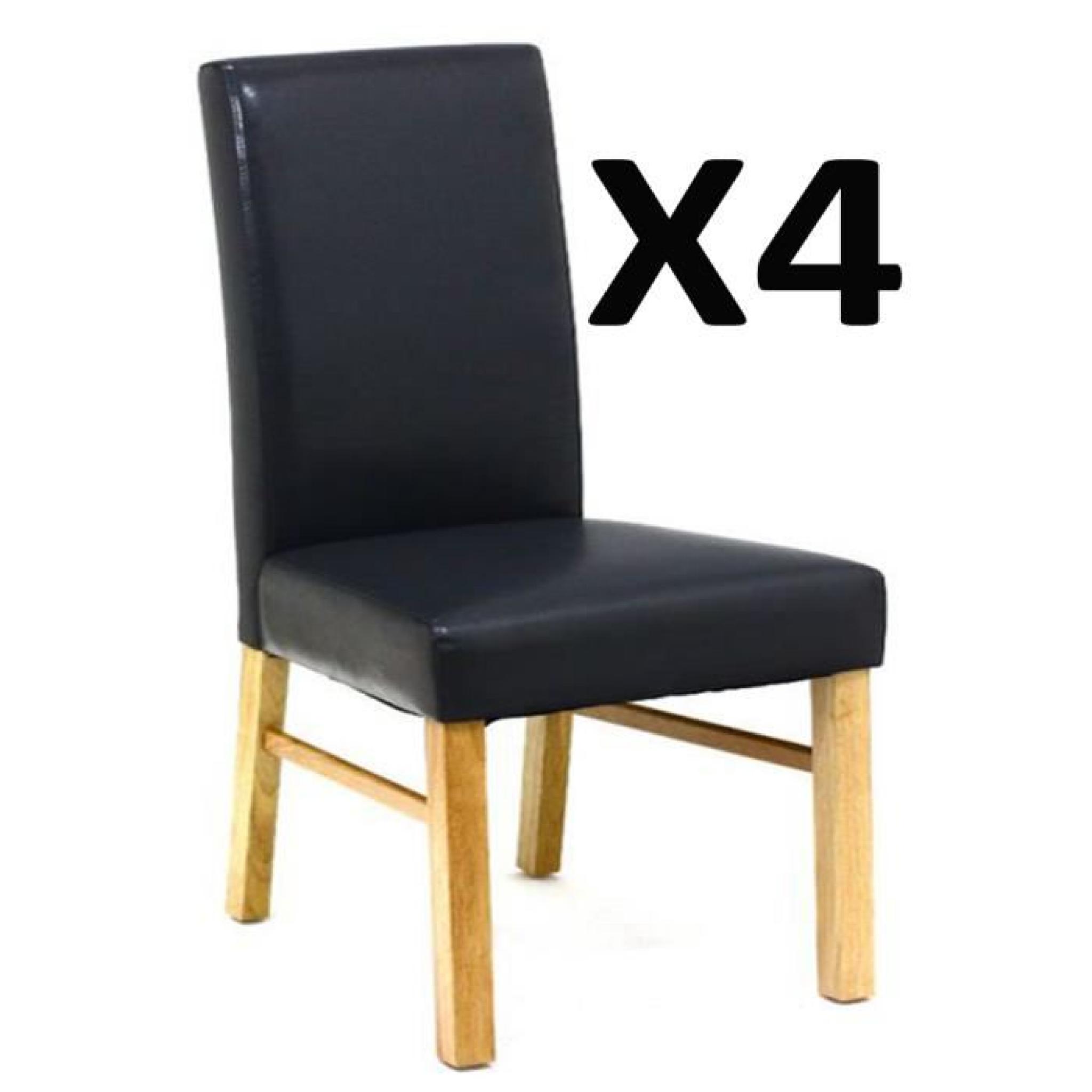 Lot de 4 chaises Lucas, coloris Gris anthracite, L46 x P48 x H100 cm