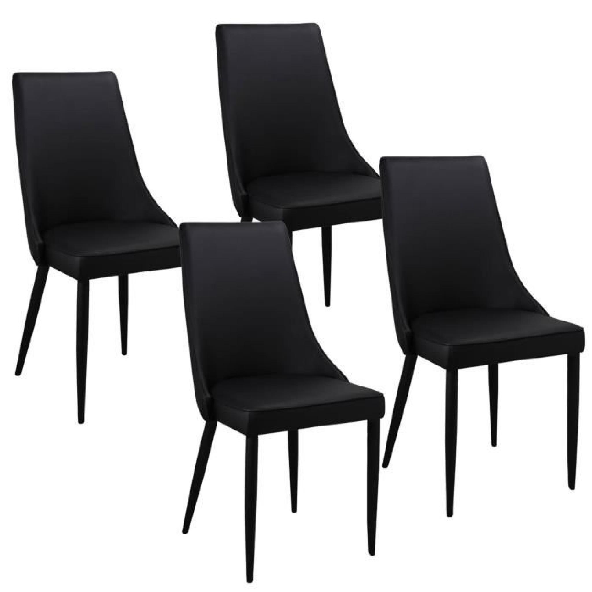 Lot de 4 chaises noir AVEV