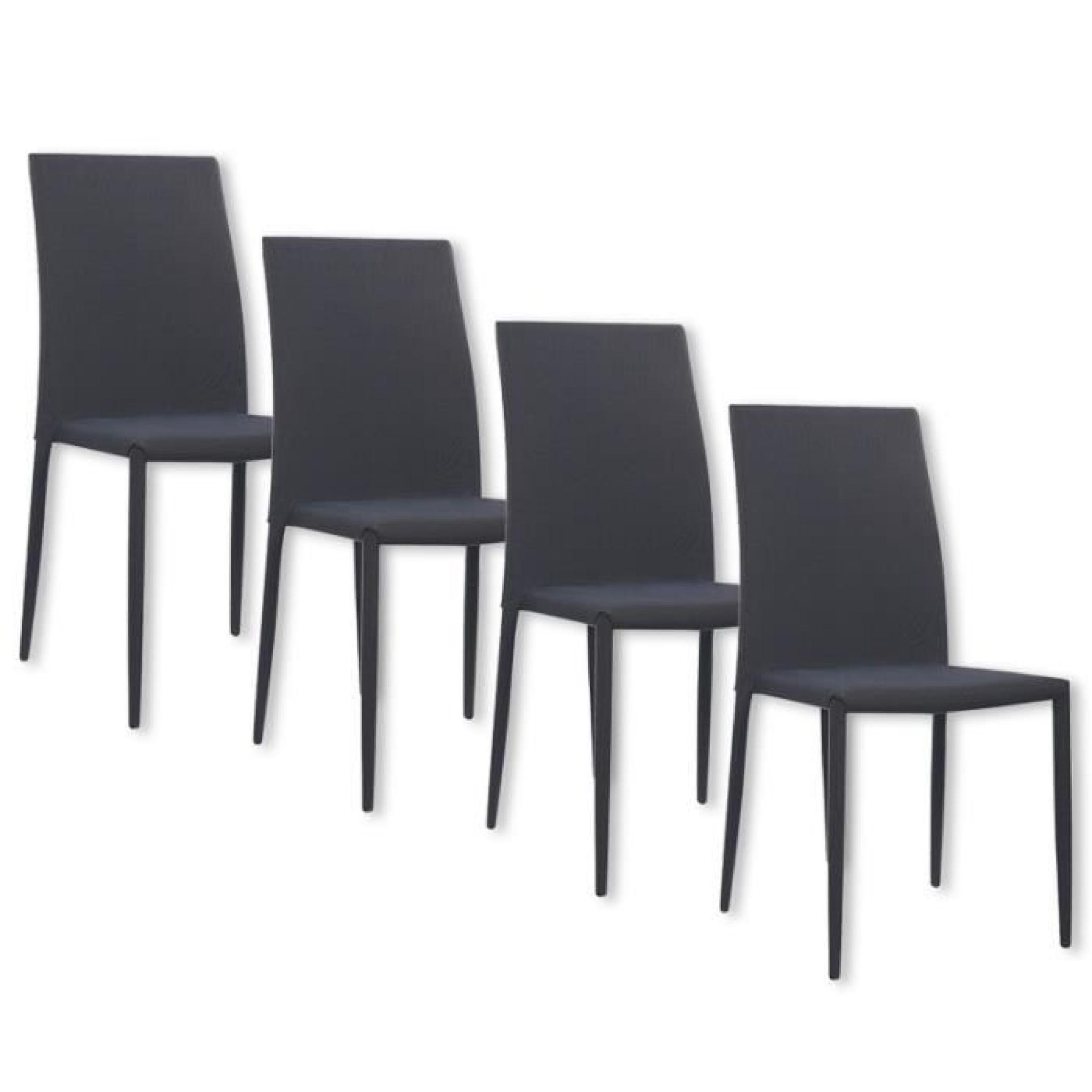 Lot de 4 chaises noires en tissu KYNI