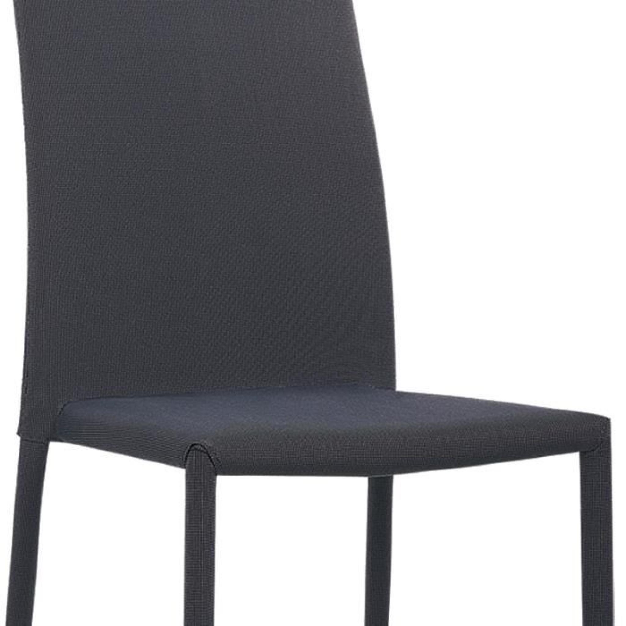 Lot de 4 chaises noires en tissu KYNI pas cher