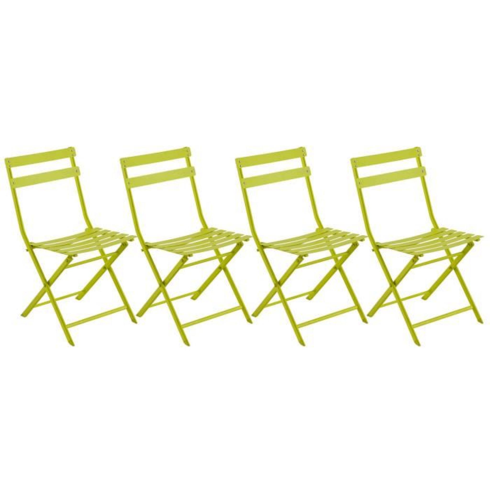 Lot de 4 chaises pliantes Lucie Absinthe, 51 x 42 x 81 cm