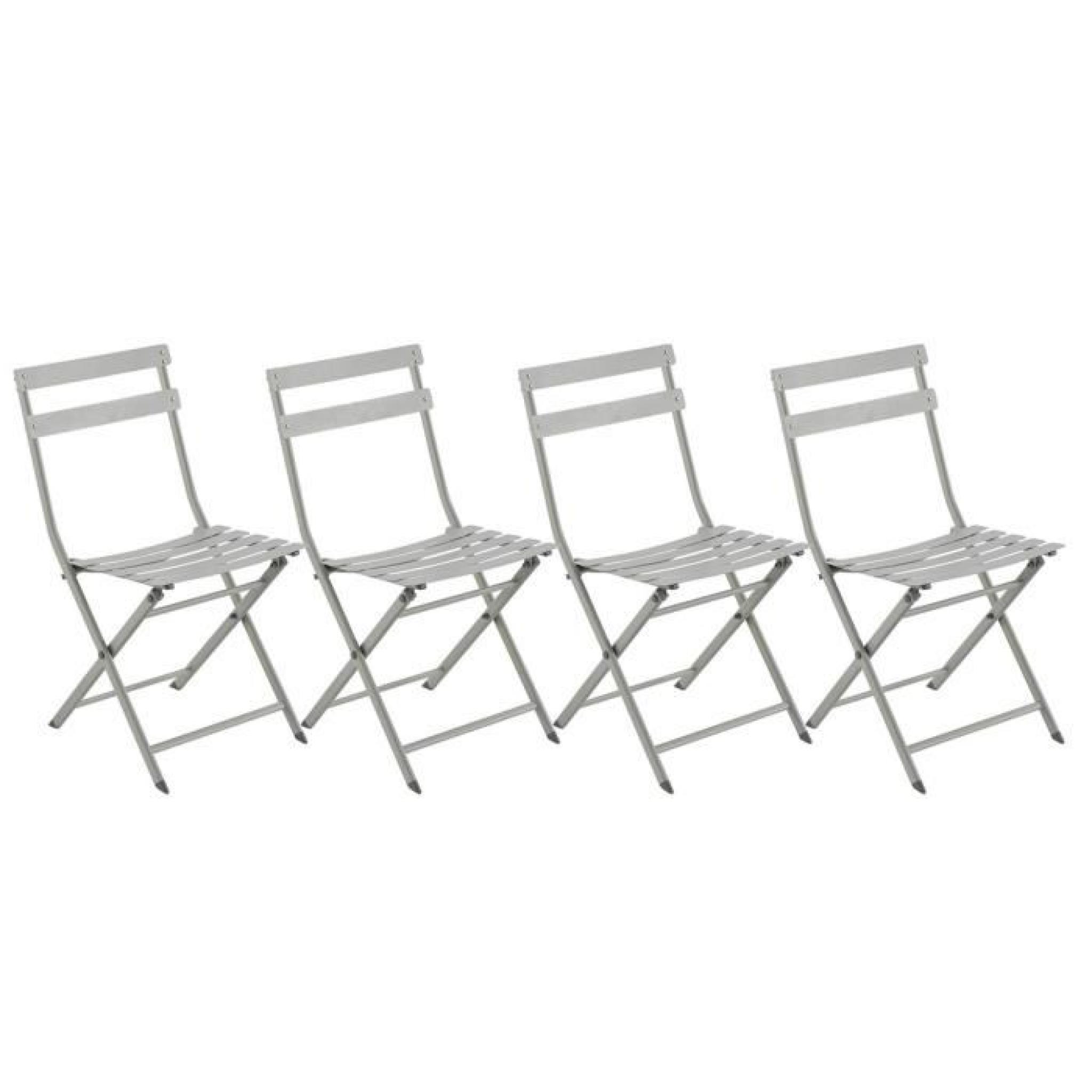 Lot de 4 chaises pliantes Lucie Galet, 51 x 42 x 81 cm