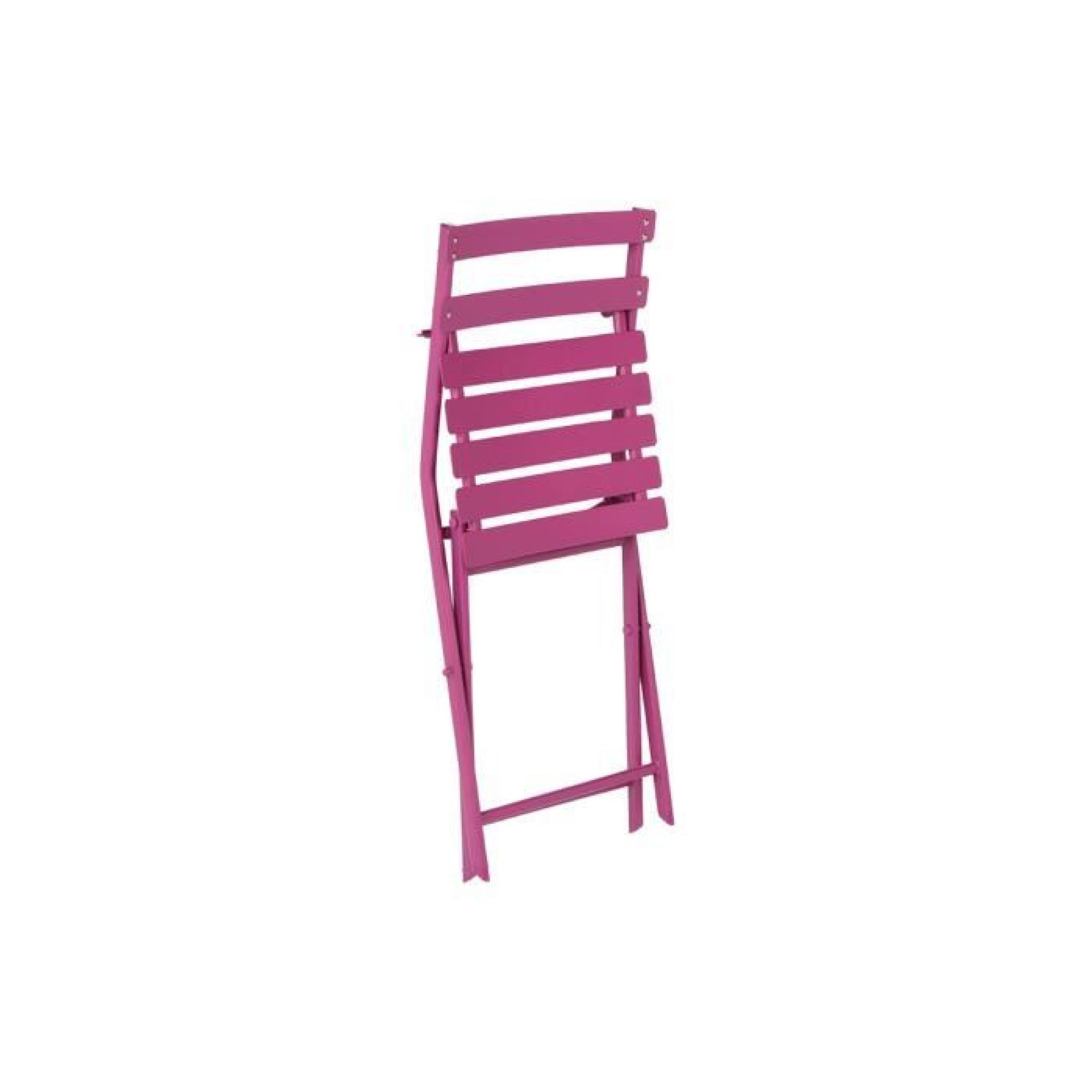Lot de 4 chaises pliantes Lucie prune, 51 x 42 x 81 cm pas cher