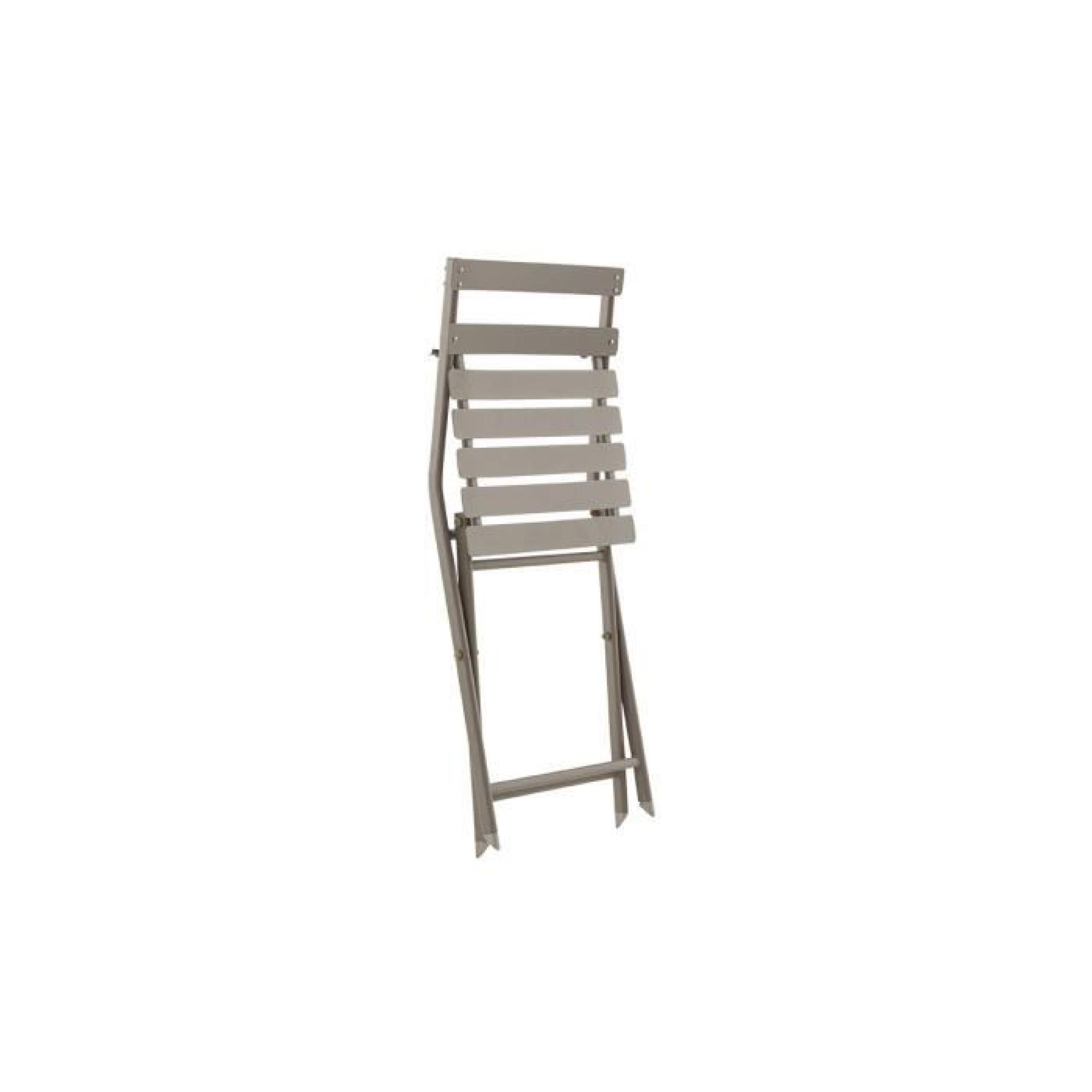 Lot de 4 chaises pliantes Lucie Taupe, 51 x 42 x 81 cm pas cher