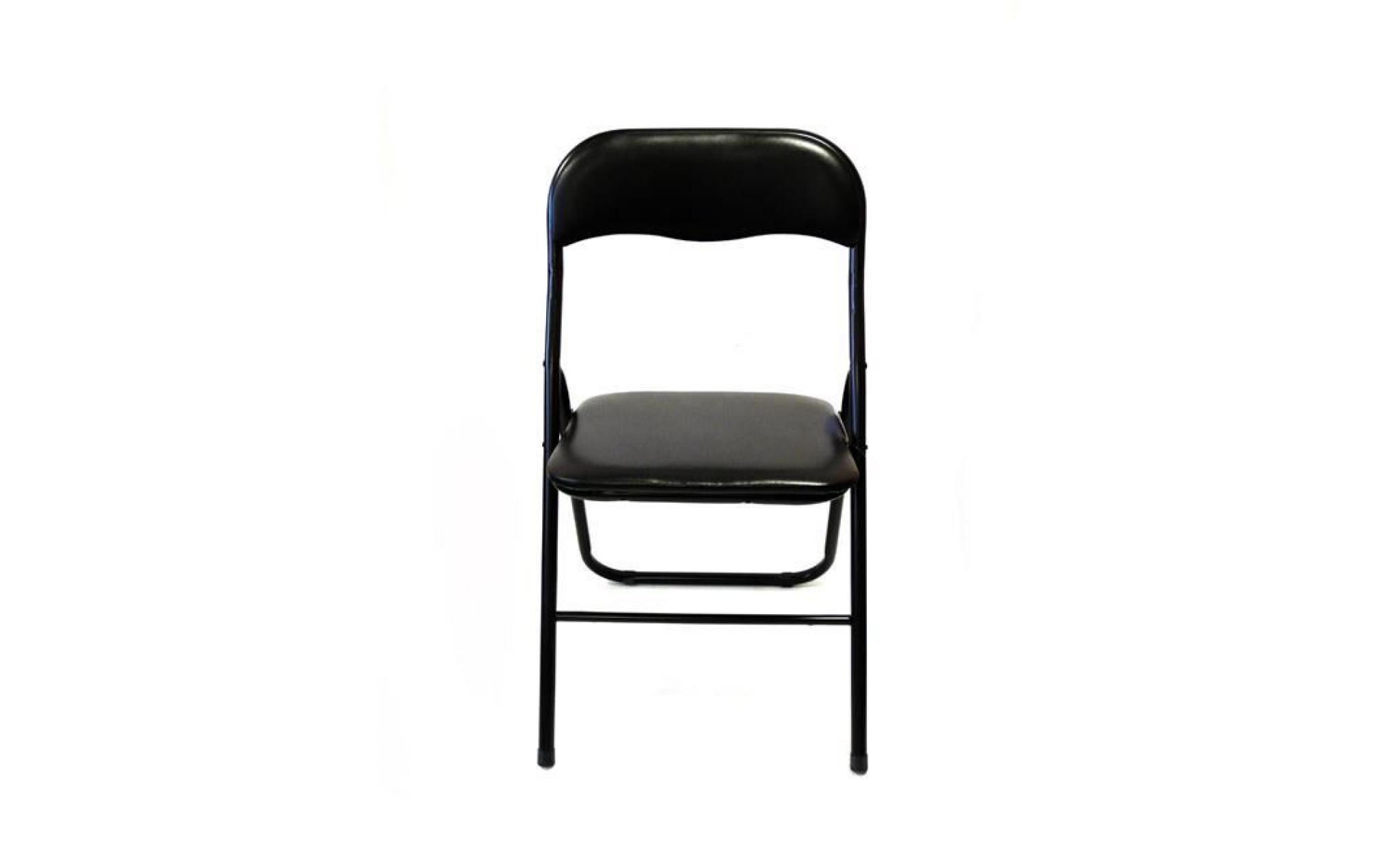 lot de 4 chaises pliantes noir   structure noir pas cher
