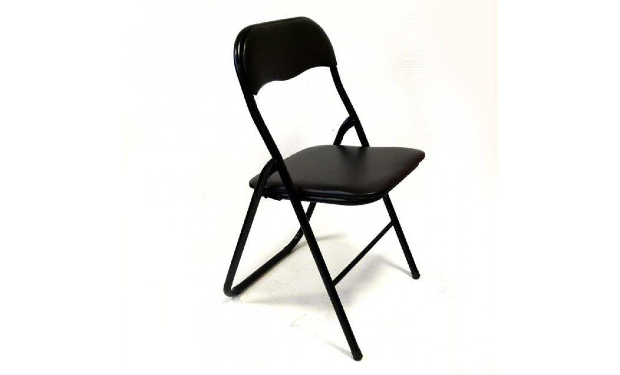 lot de 4 chaises pliantes noir   structure noir pas cher