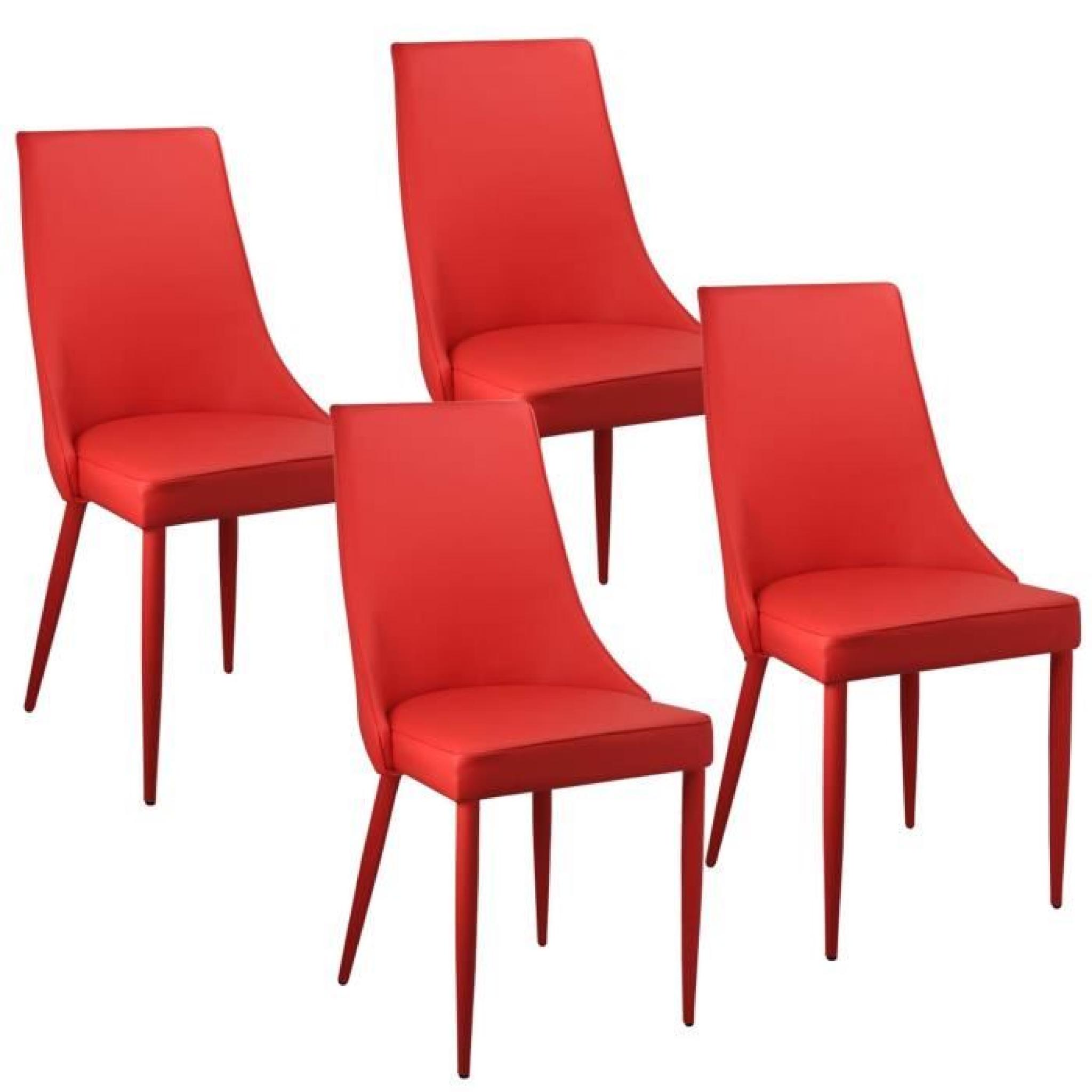 Lot de 4 chaises rouge AVEV