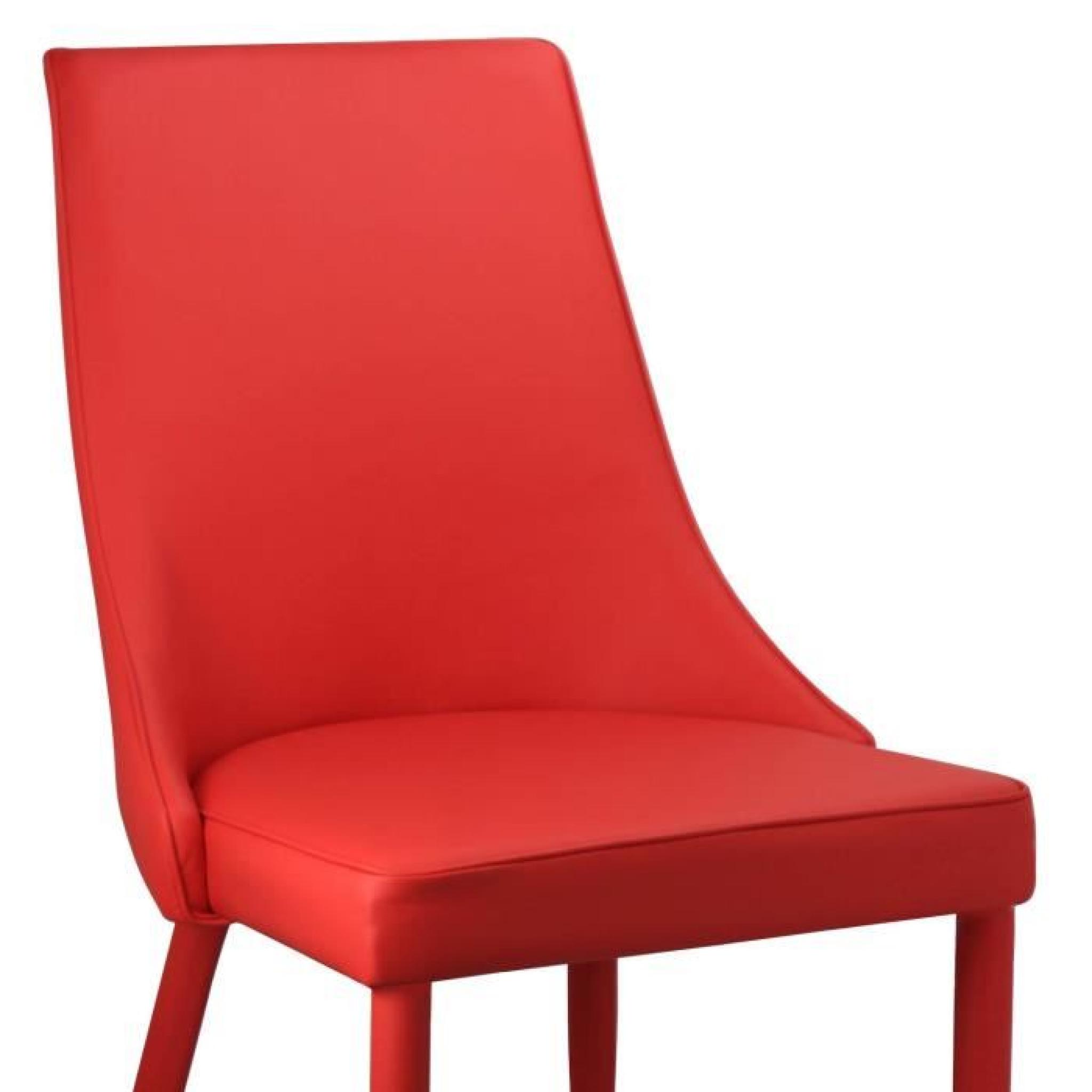 Lot de 4 chaises rouge AVEV pas cher