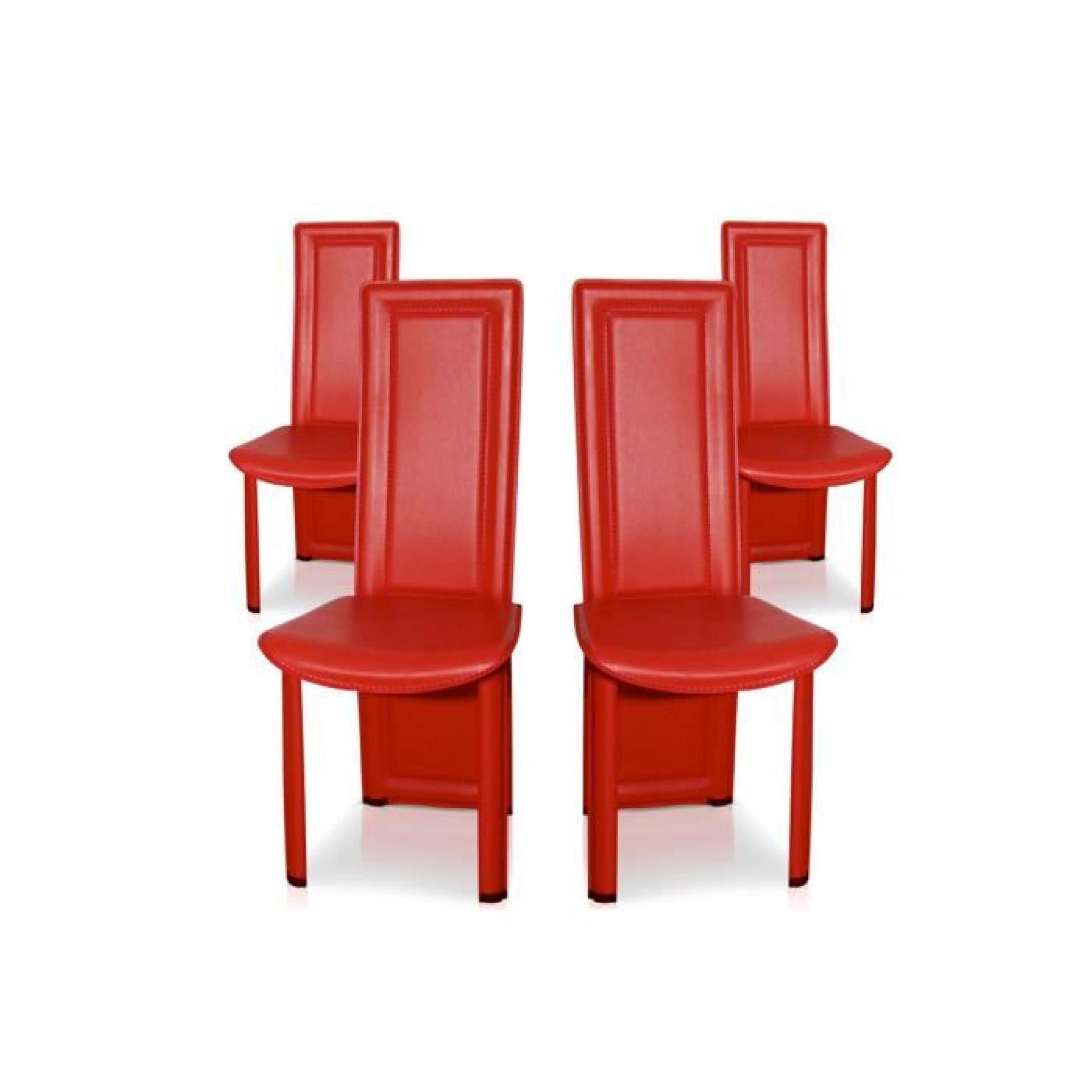 Lot de 4 chaises Rouge MIME