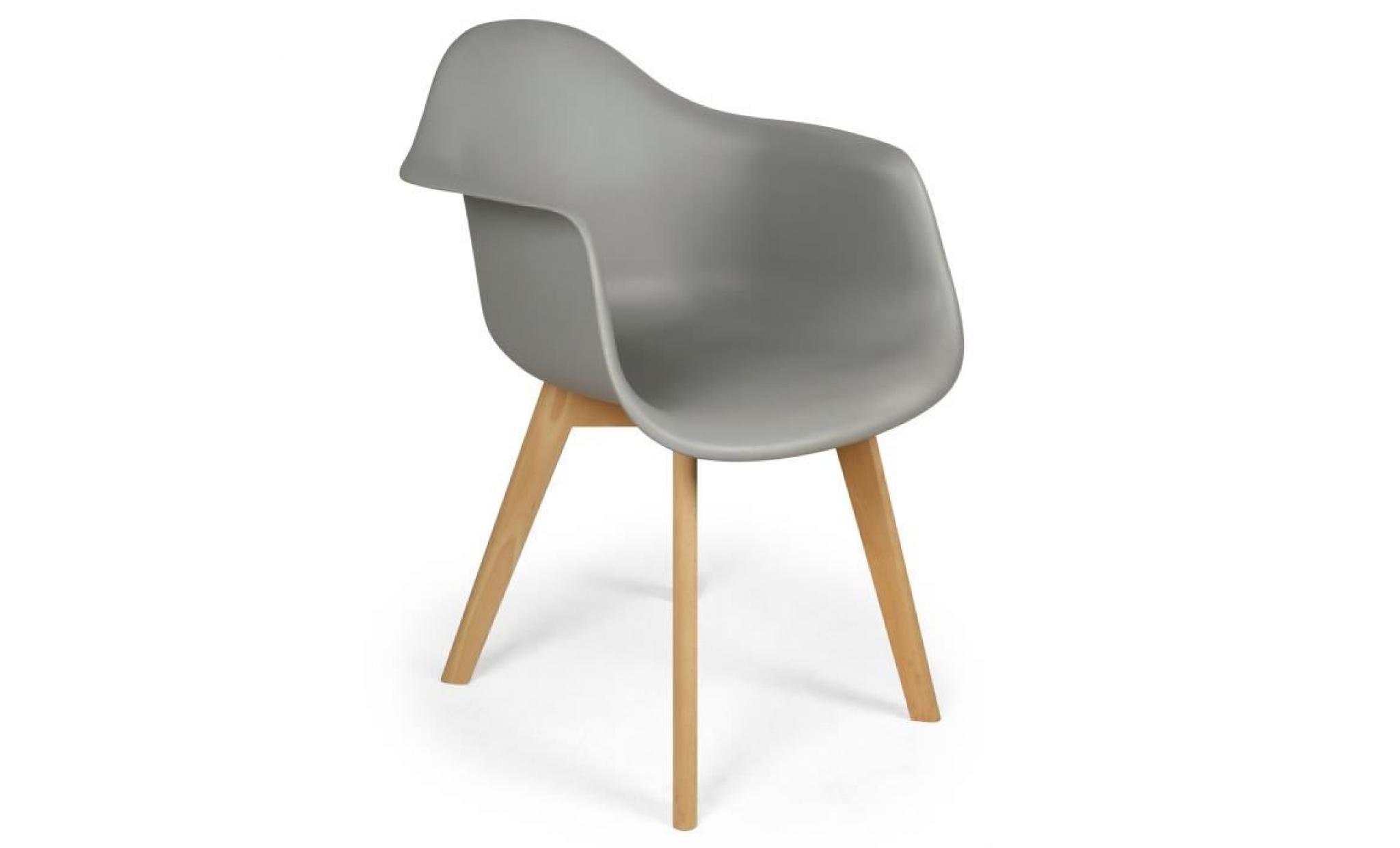 lot de 4 chaises scandinaves design prado gris
