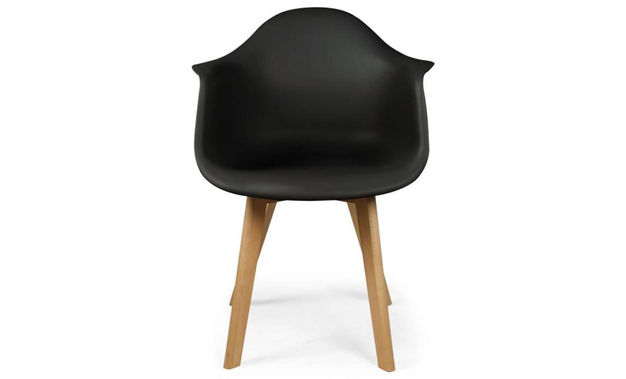 lot de 4 chaises scandinaves design prado noir pas cher