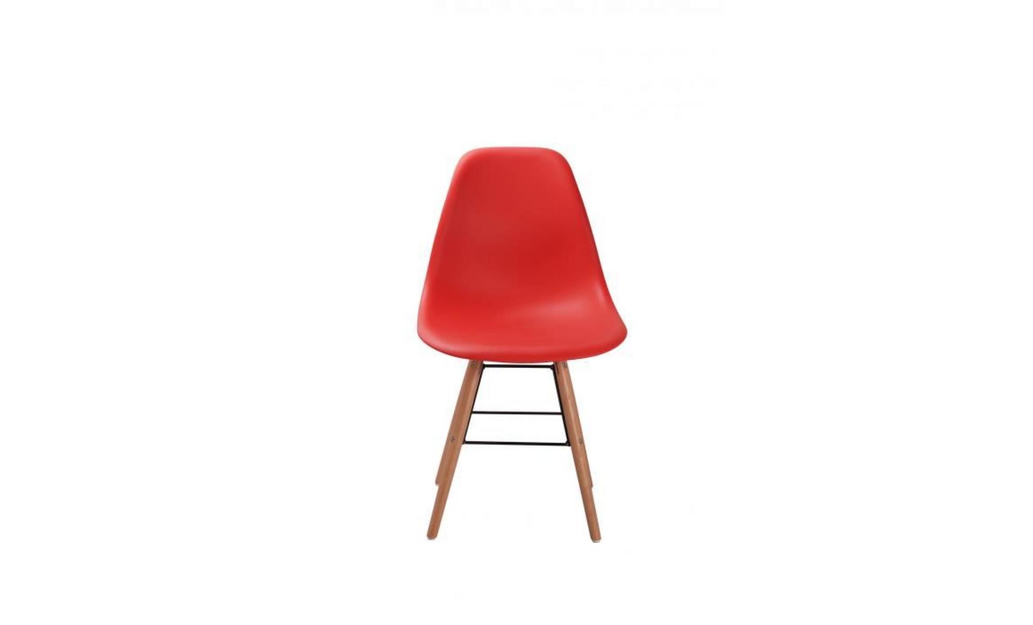 lot de 4 chaises scandinaves retro rouge pas cher