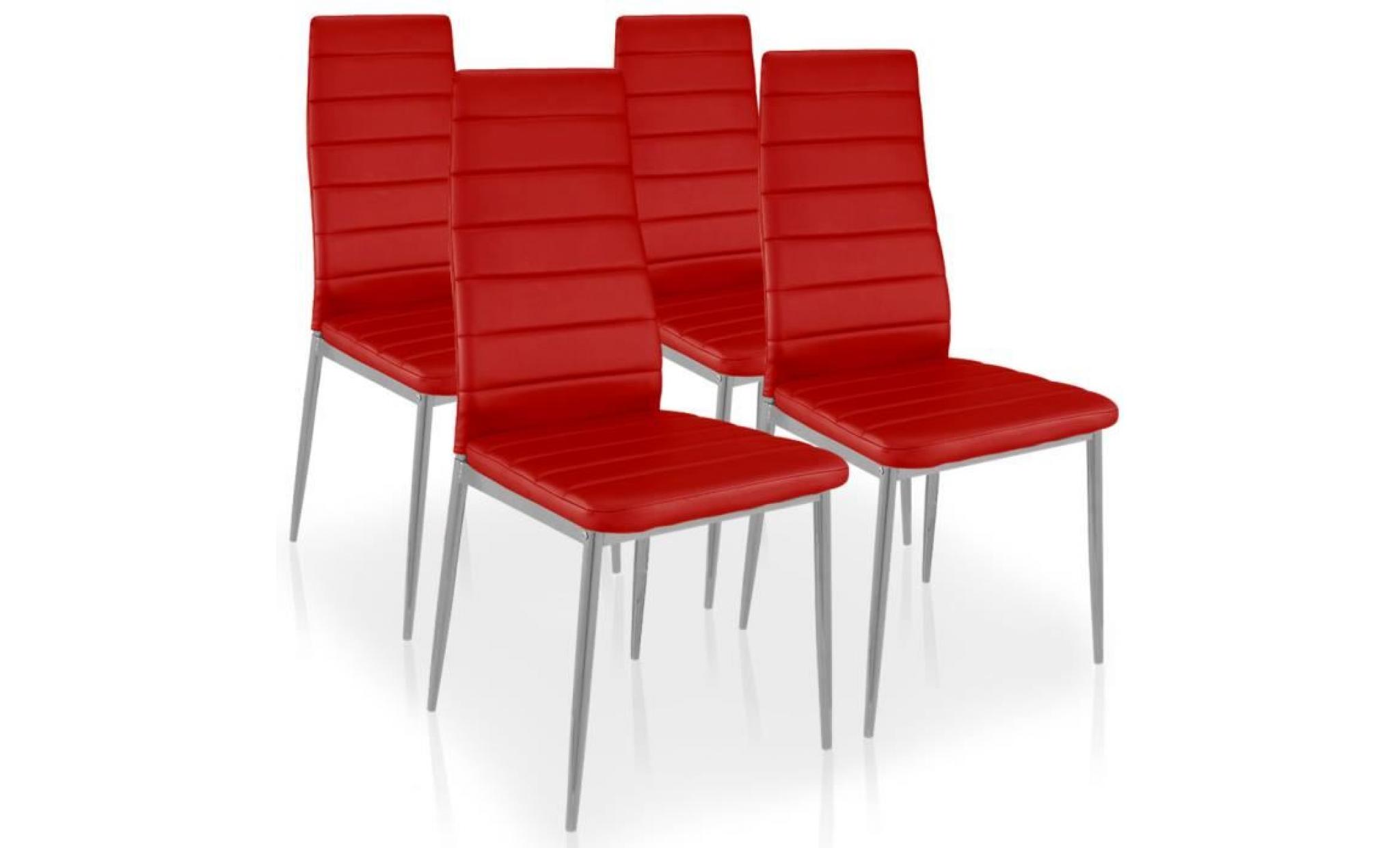 lot de 4 chaises stratus rouge