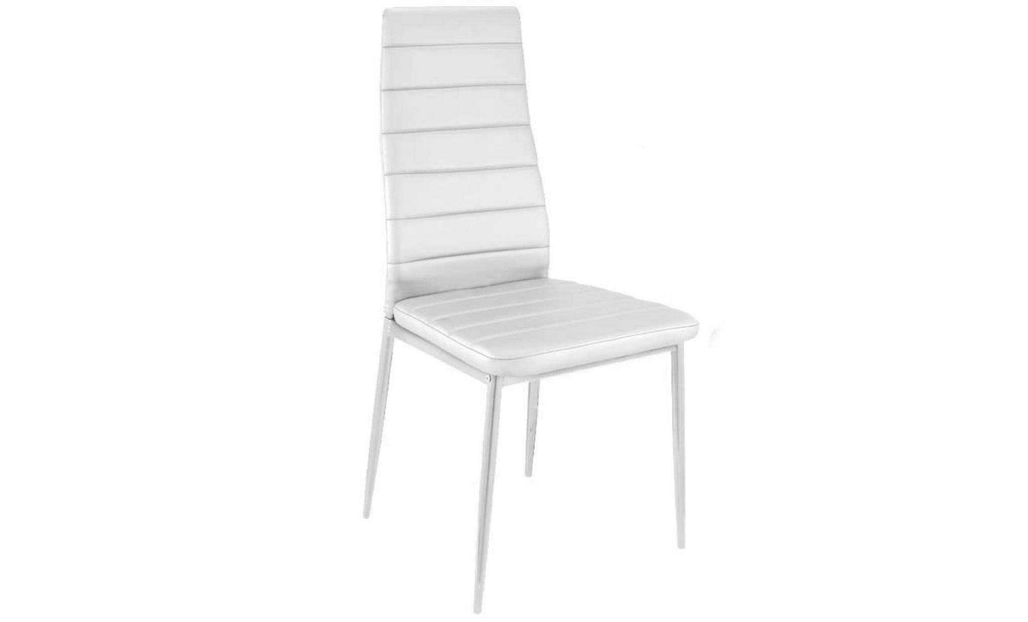 Lot de 4 chaises Strip Blanc pas cher