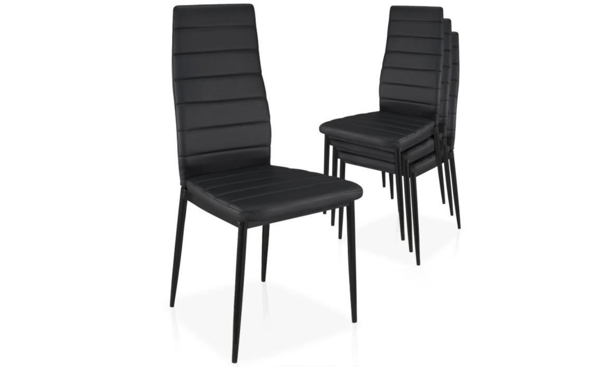 Lot de 4 chaises Strip empilables Noir