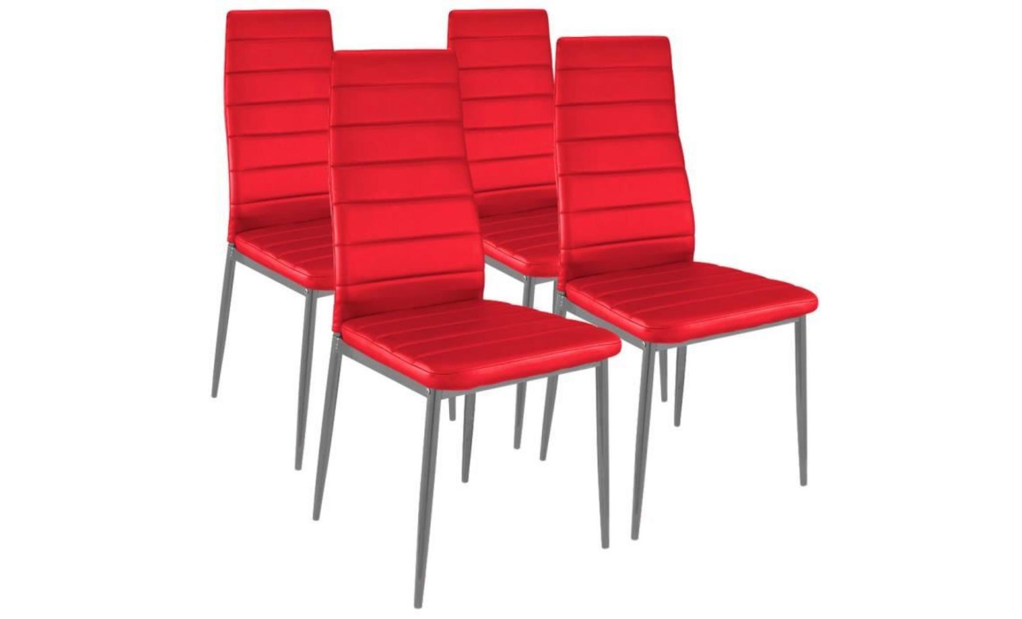 Lot de 4 chaises Strip Rouge
