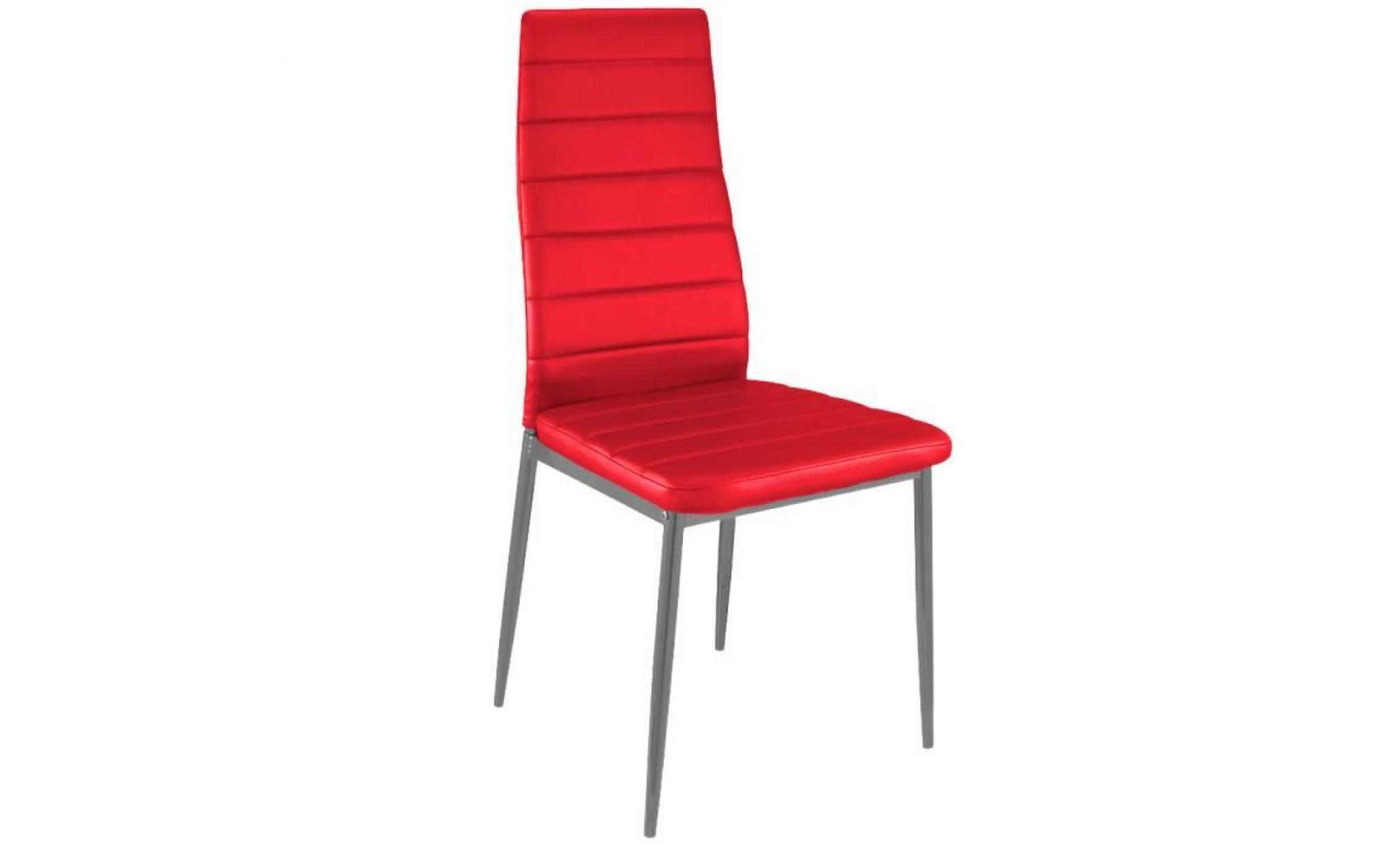 Lot de 4 chaises Strip Rouge pas cher